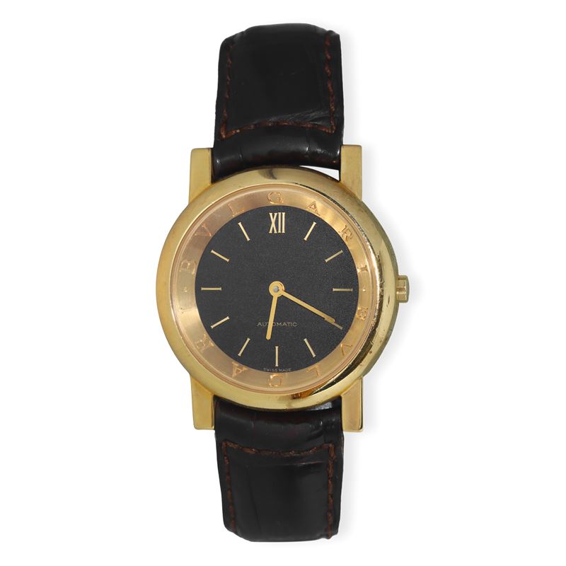 Orologio Bulgari Anfiteatro con cassa in oro giallo e cinturino in pelle marrone