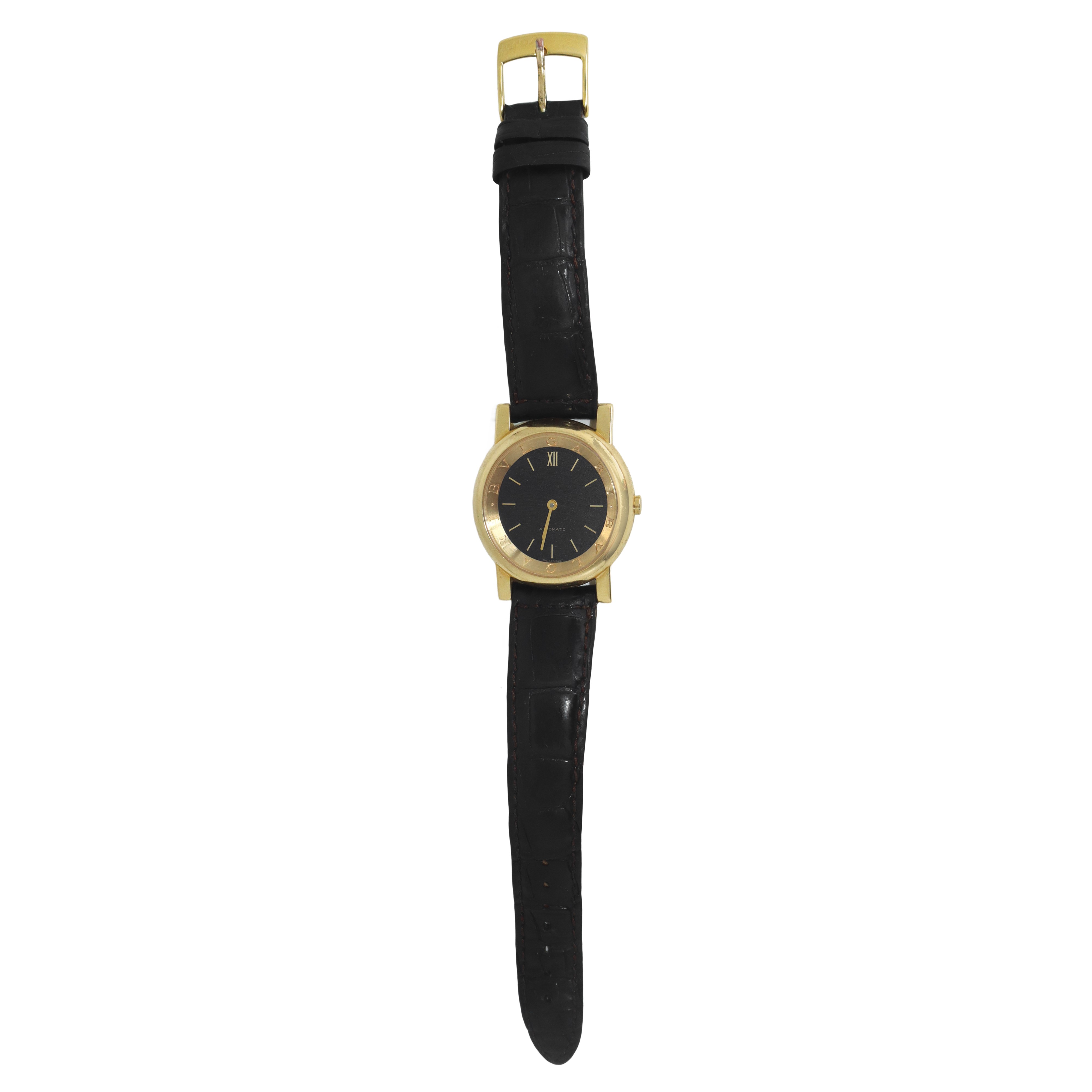 Orologio Bulgari Anfiteatro con cassa in oro giallo e cinturino in pelle marrone
