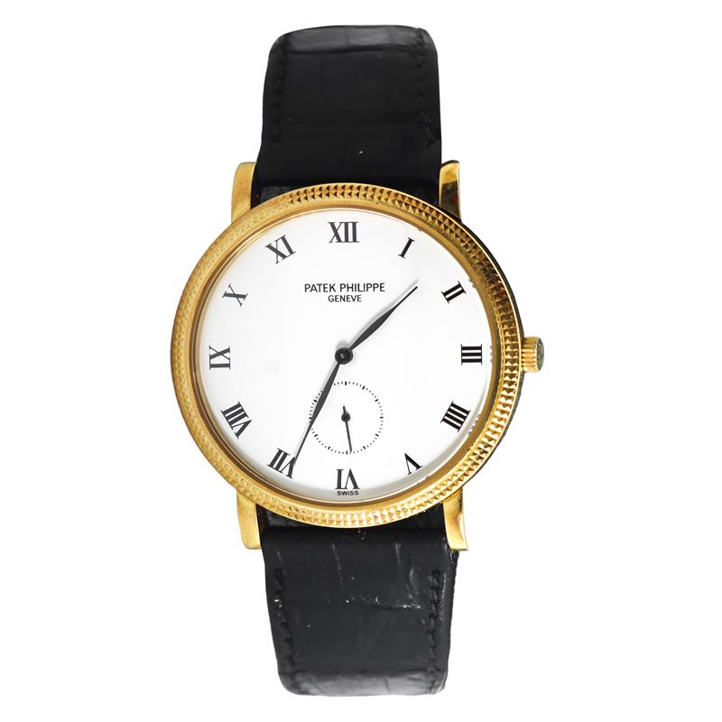 Orologio Patek Philippe Calatrava con quadrante in oro giallo 18 kt