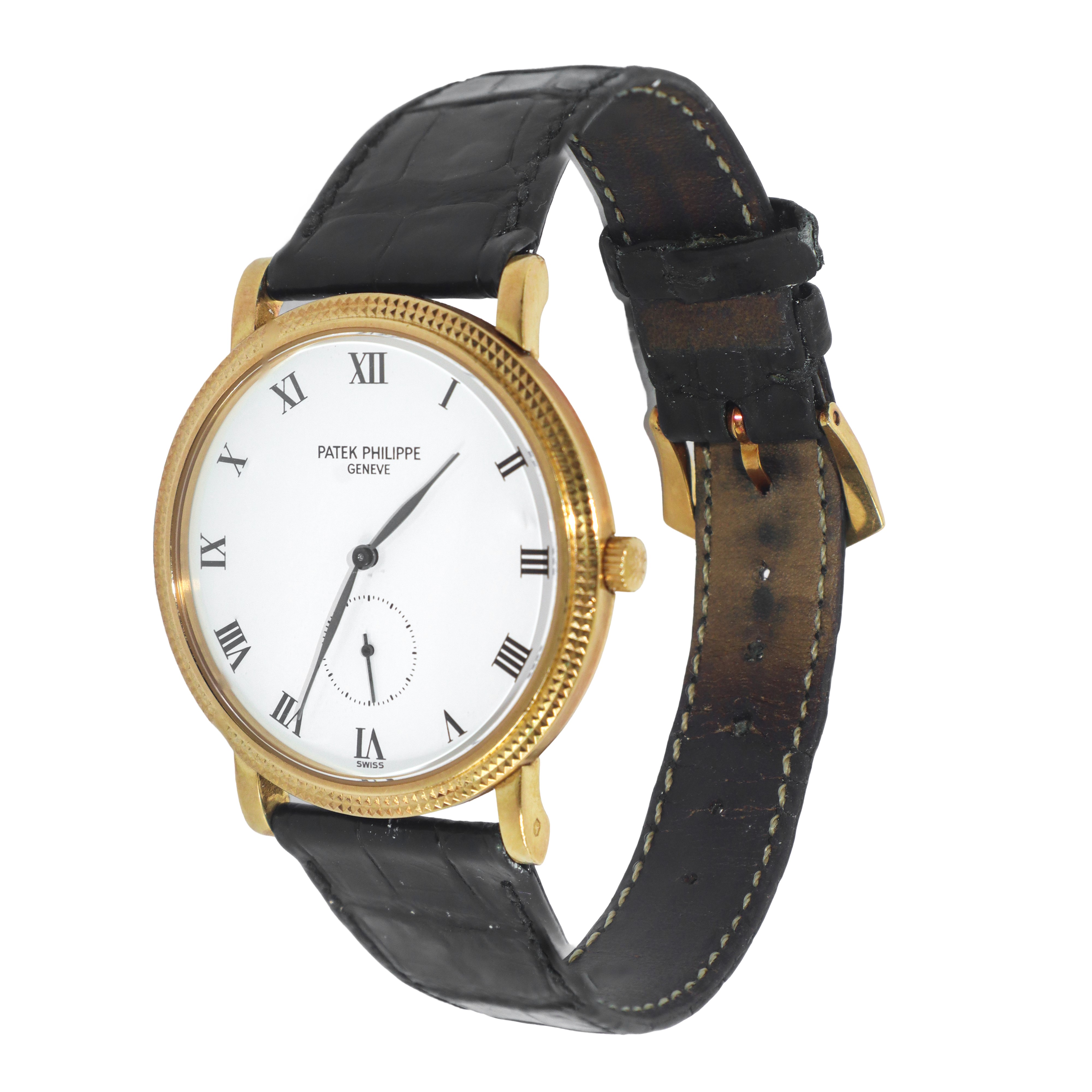 Orologio Patek Philippe Calatrava con quadrante in oro giallo 18 kt