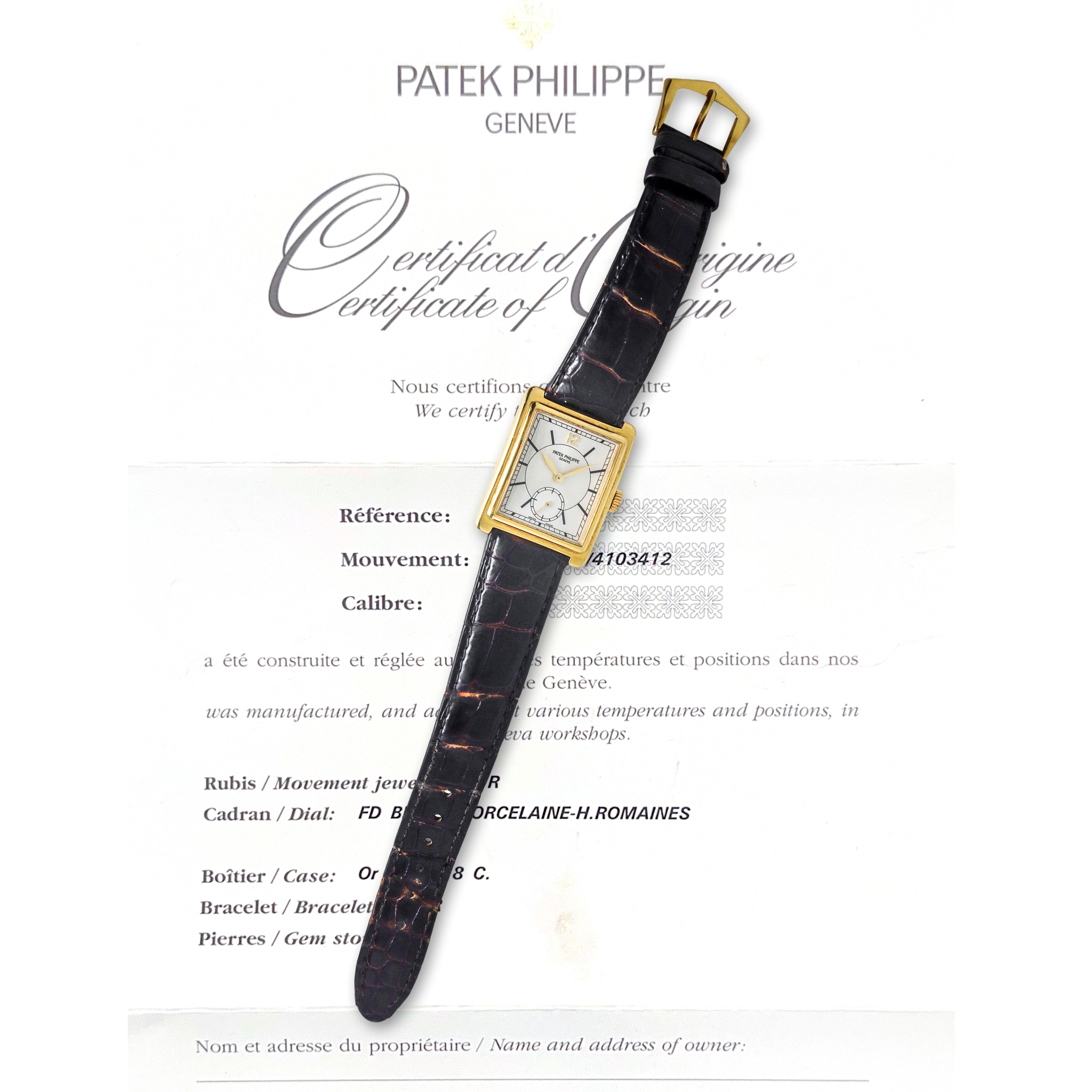Orologio Patek Philippe modello Gondolo con cassa in oro giallo 18 kt