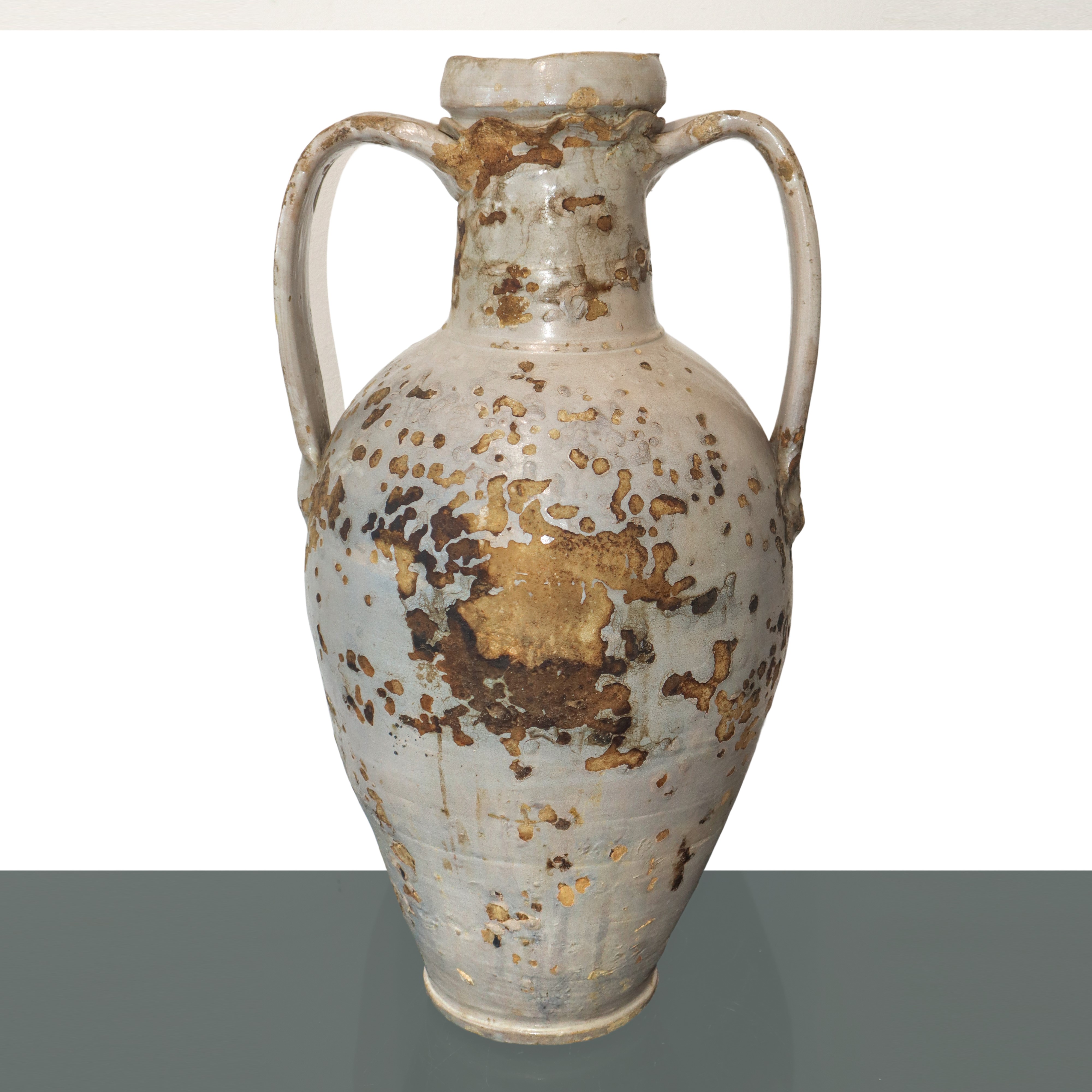 Quartara in maiolica di Caltagirone invetriata policroma