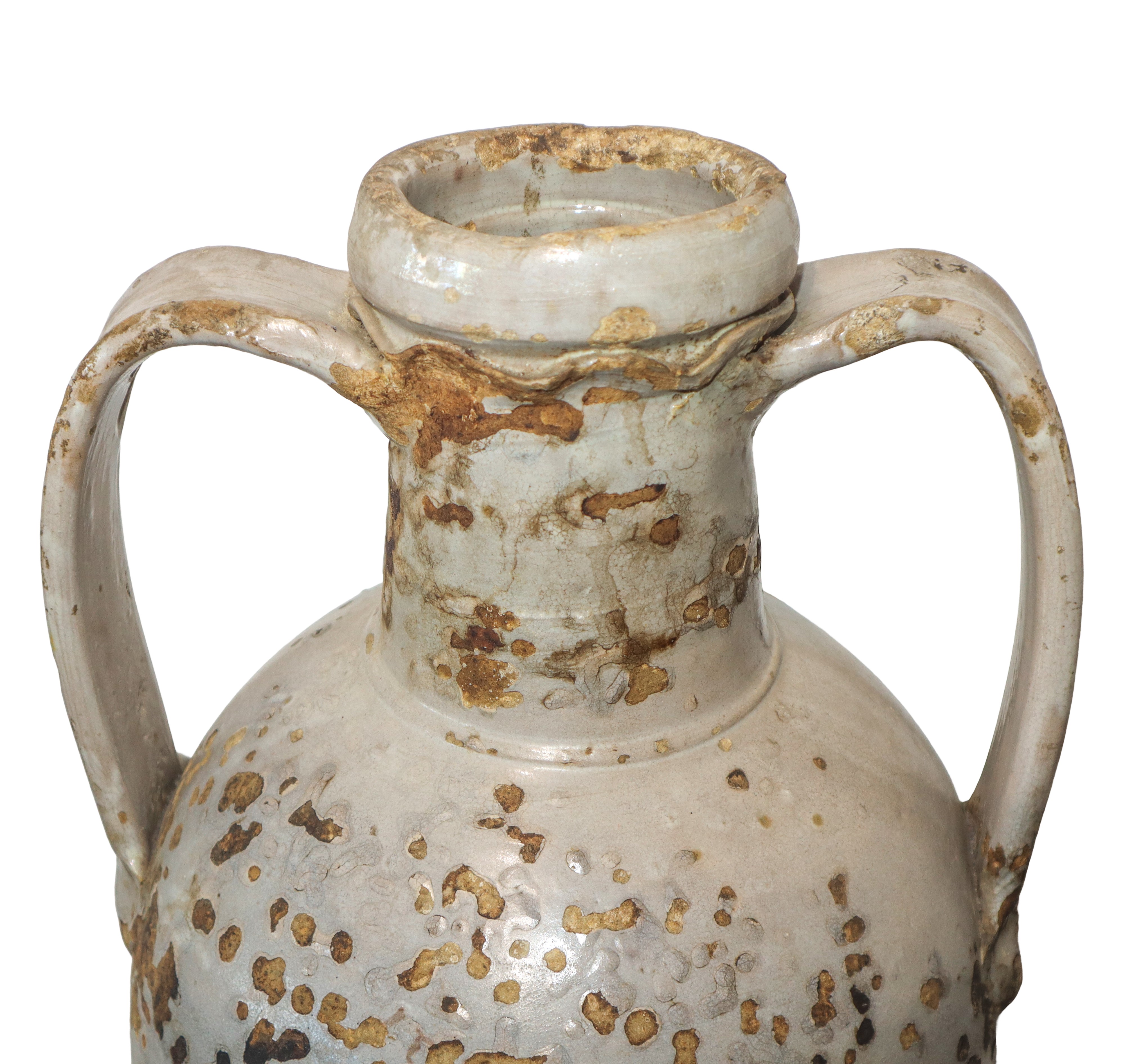 Quartara in maiolica di Caltagirone invetriata policroma