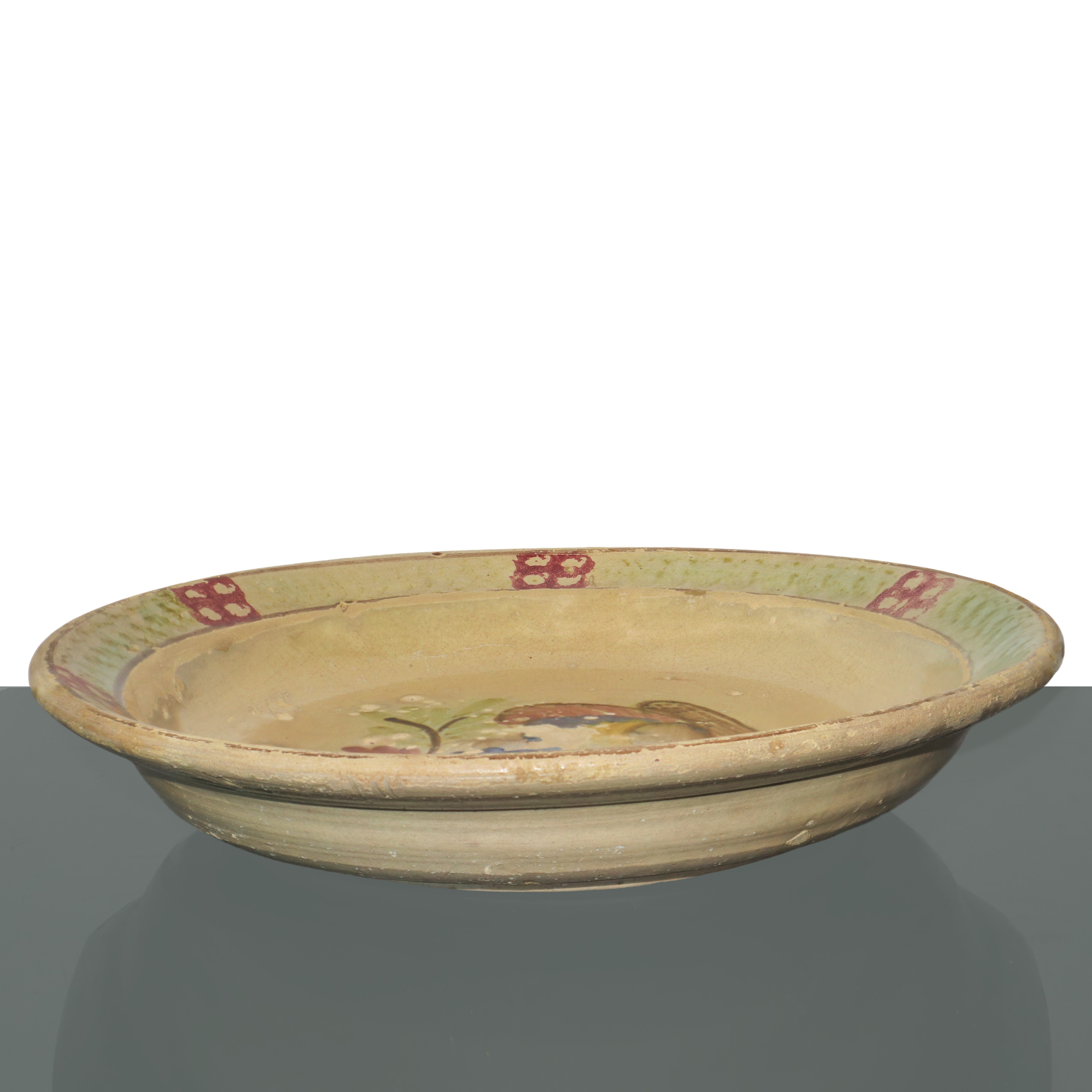 PIATTO IN MAIOLICA DI CALTAGIRONE INVETRIATO POLICROMO