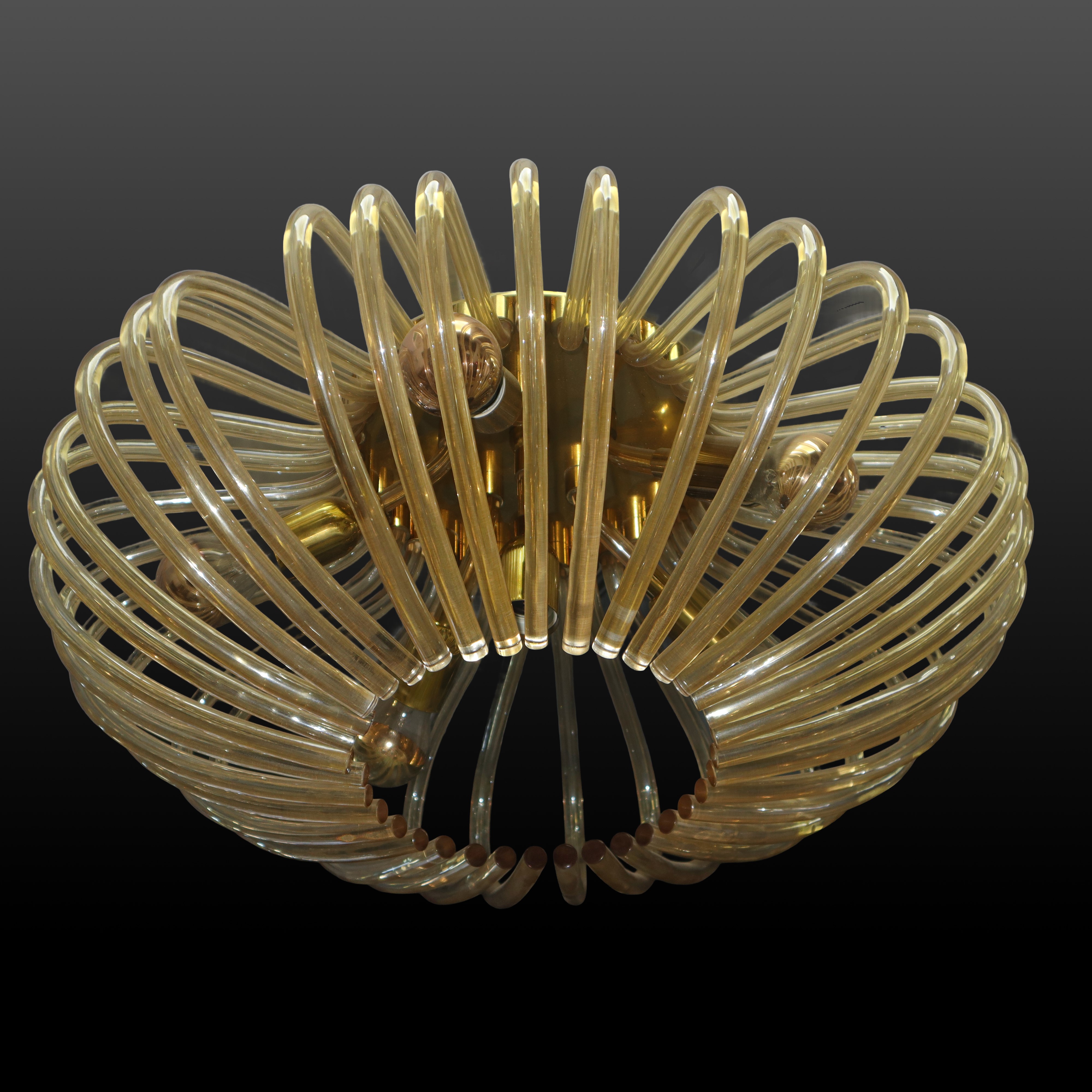 Lampadario in vetro di Murano champagne