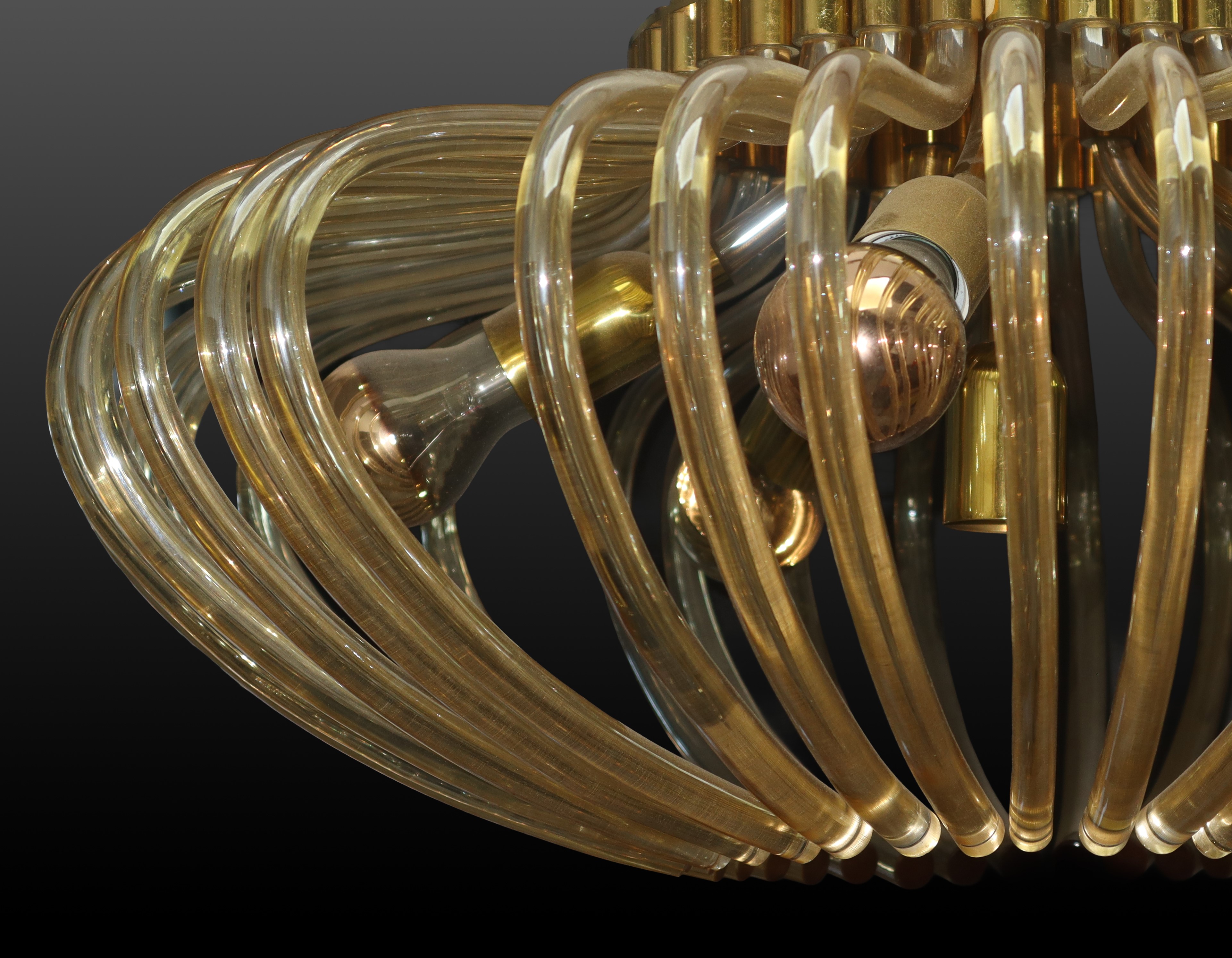 Lampadario in vetro di Murano champagne