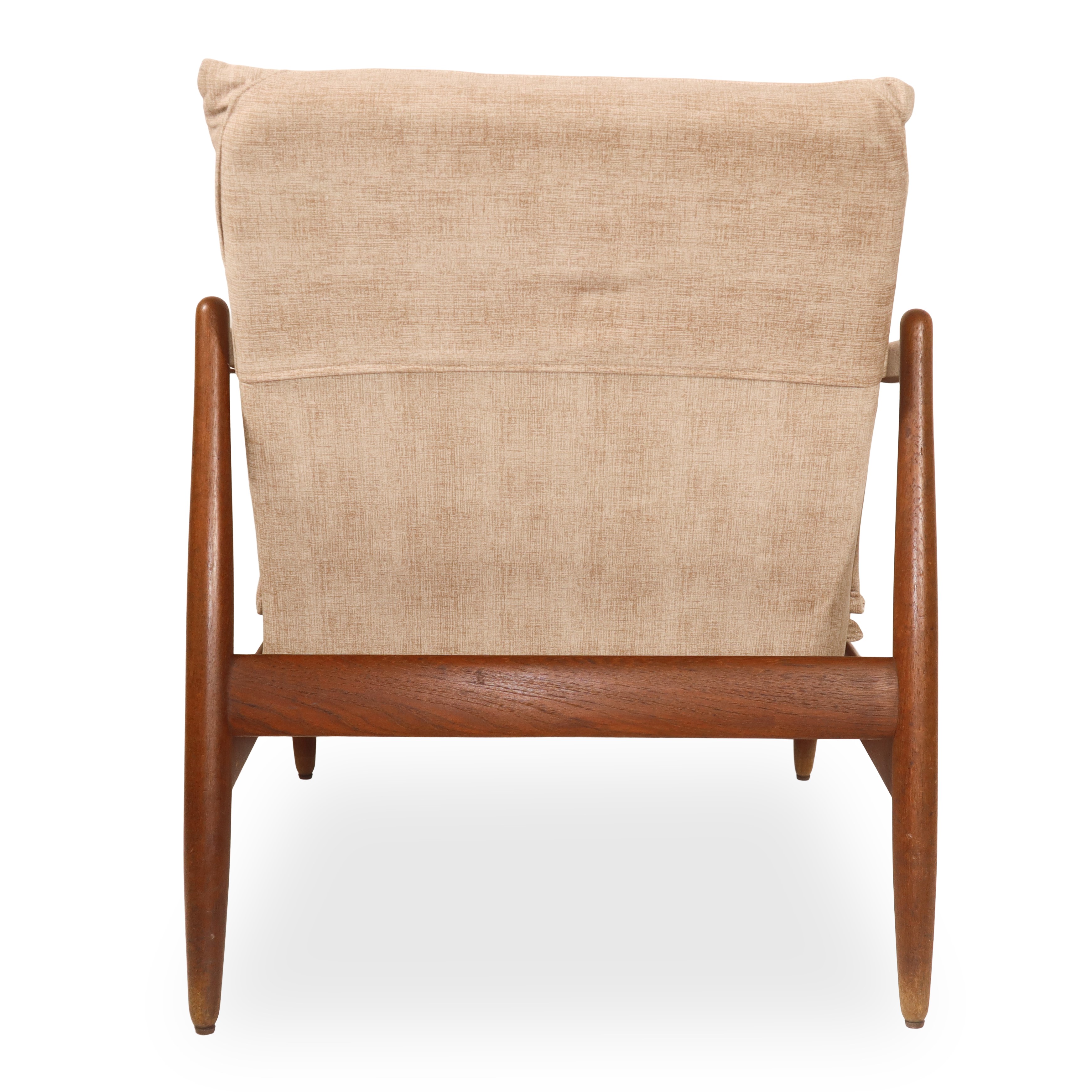 Coppia di poltrone danesi in lana e teak