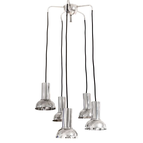 Prod. Stilnovo - 5-light chrome chandelier