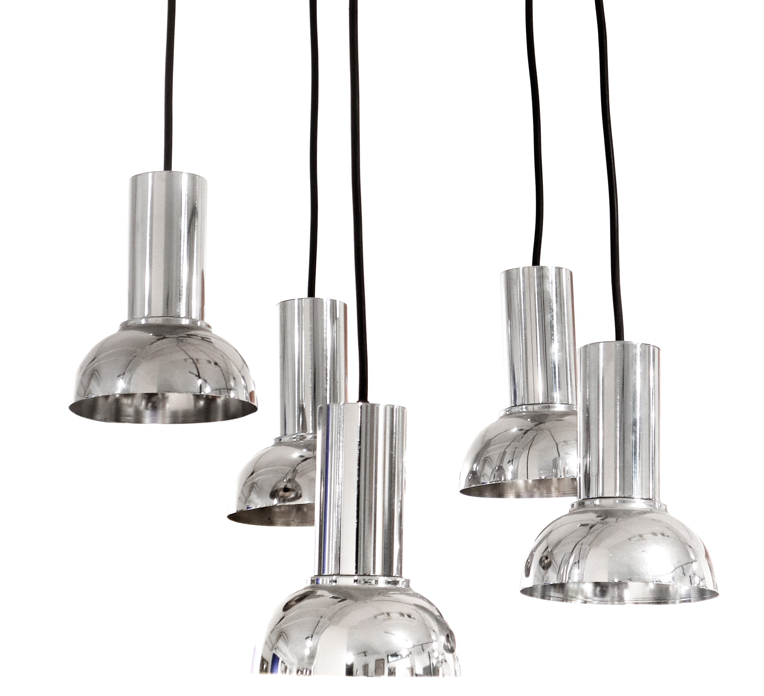 Lampadario cromato a 5 luci