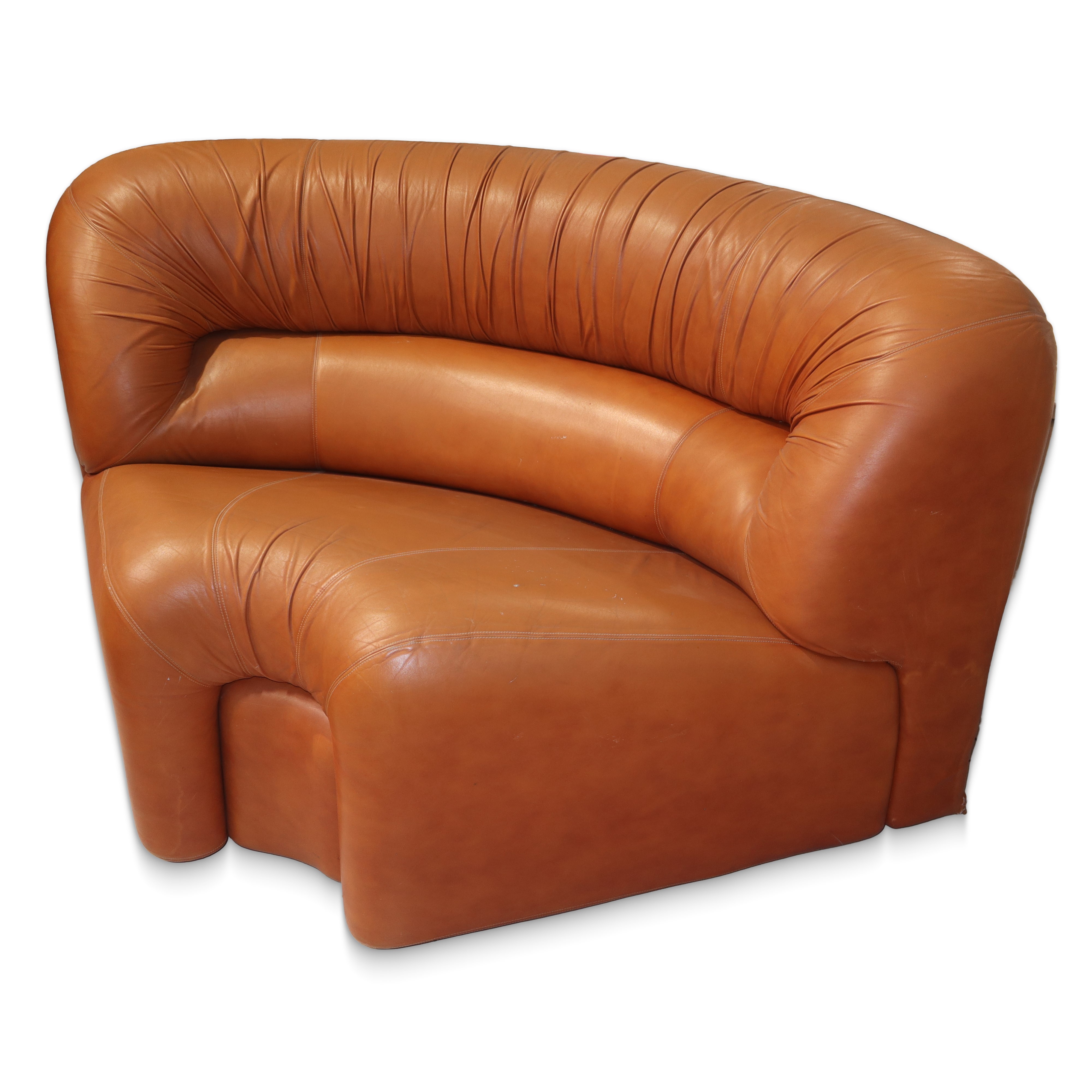 Salotto modulare angolare in pelle composto da 5 pezzi