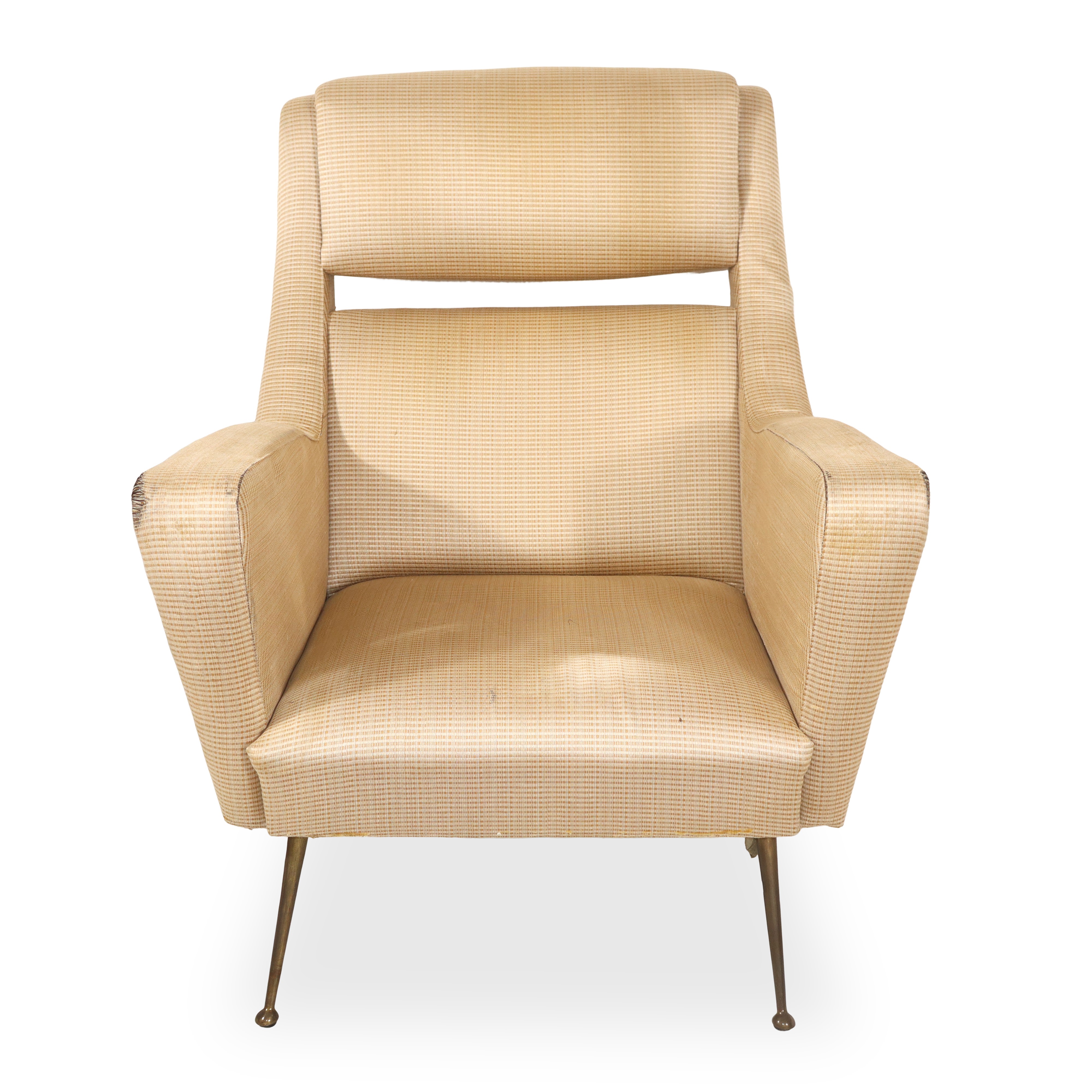 Salotto composto da coppia di poltrone e divano in tessuto beige