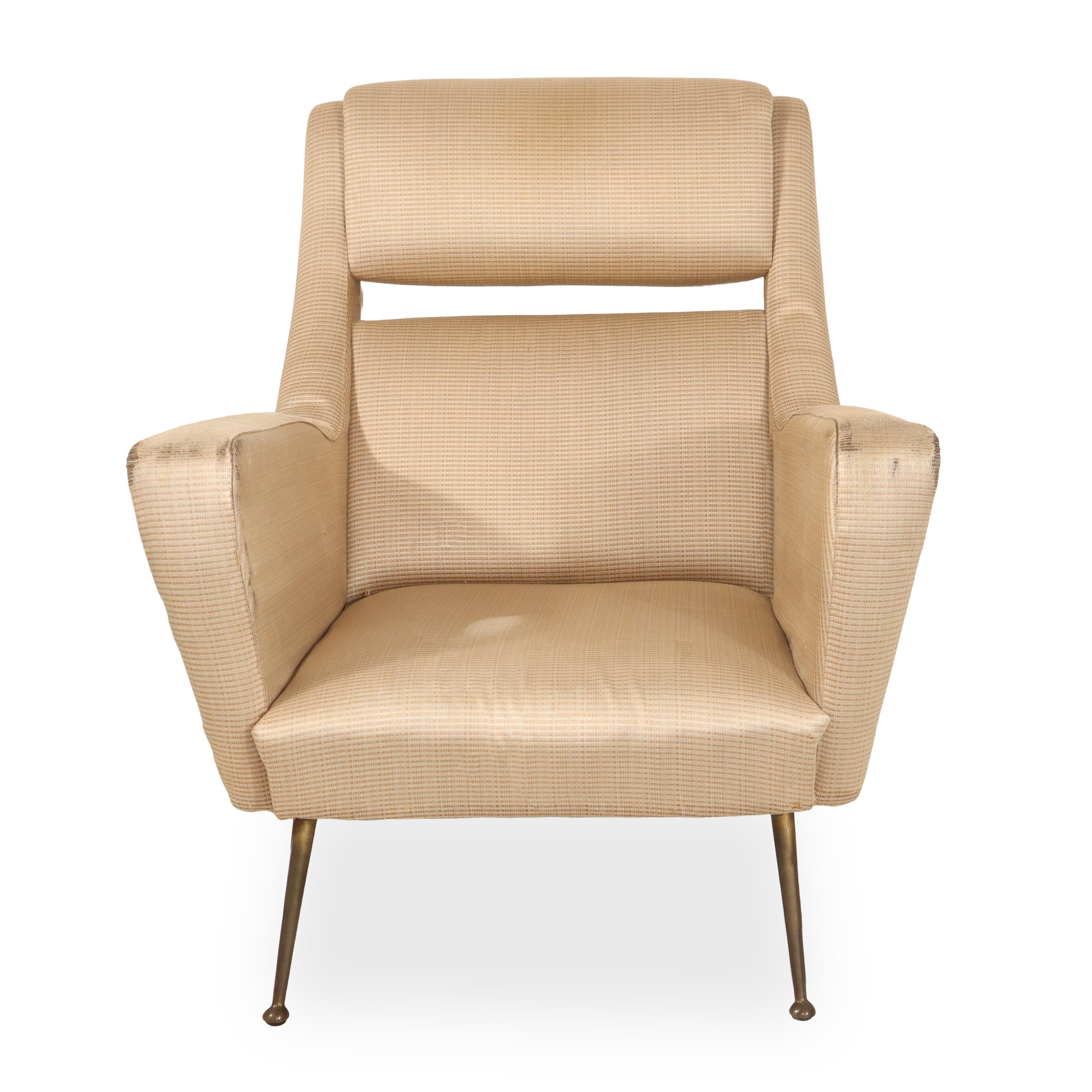 Salotto composto da coppia di poltrone e divano in tessuto beige