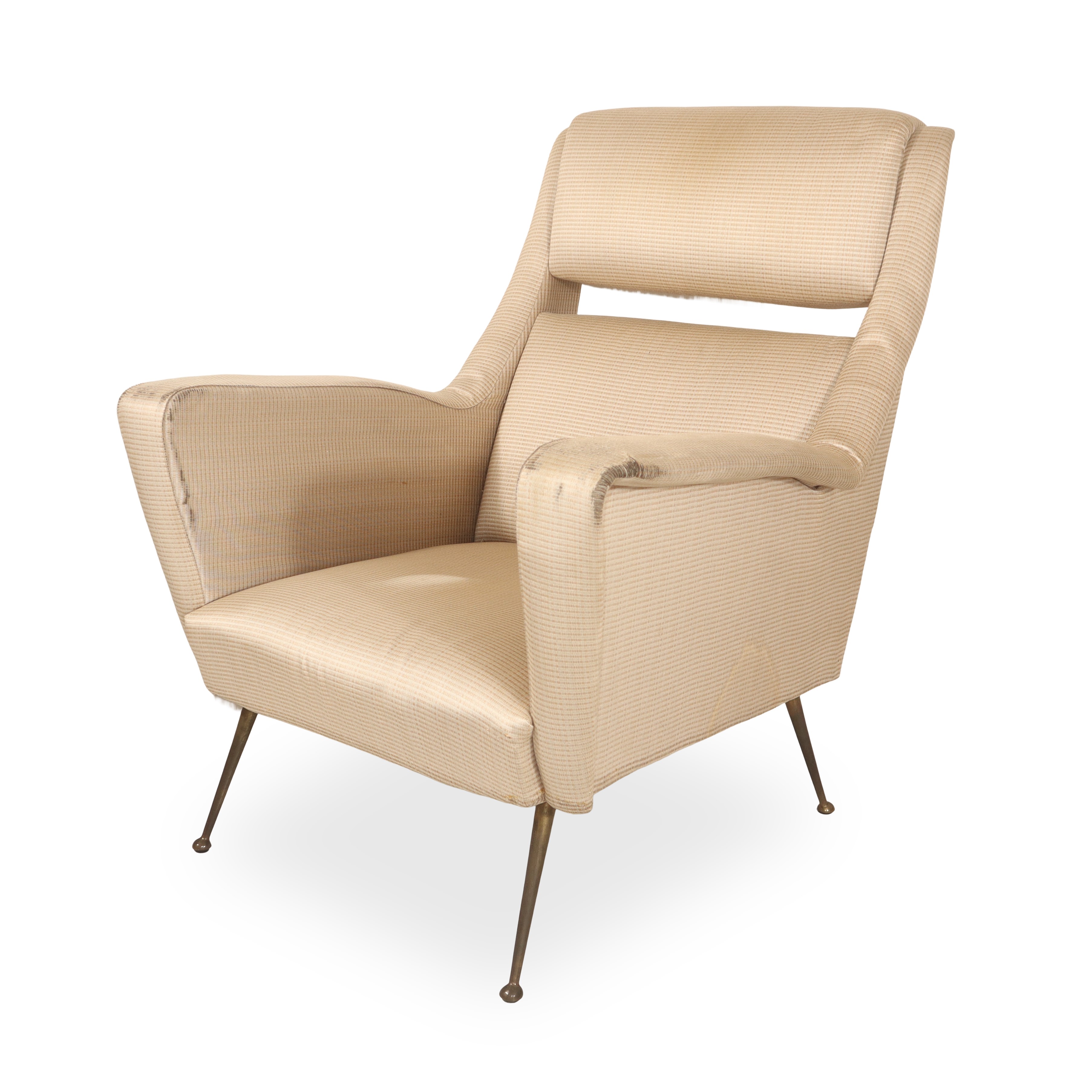 Salotto composto da coppia di poltrone e divano in tessuto beige