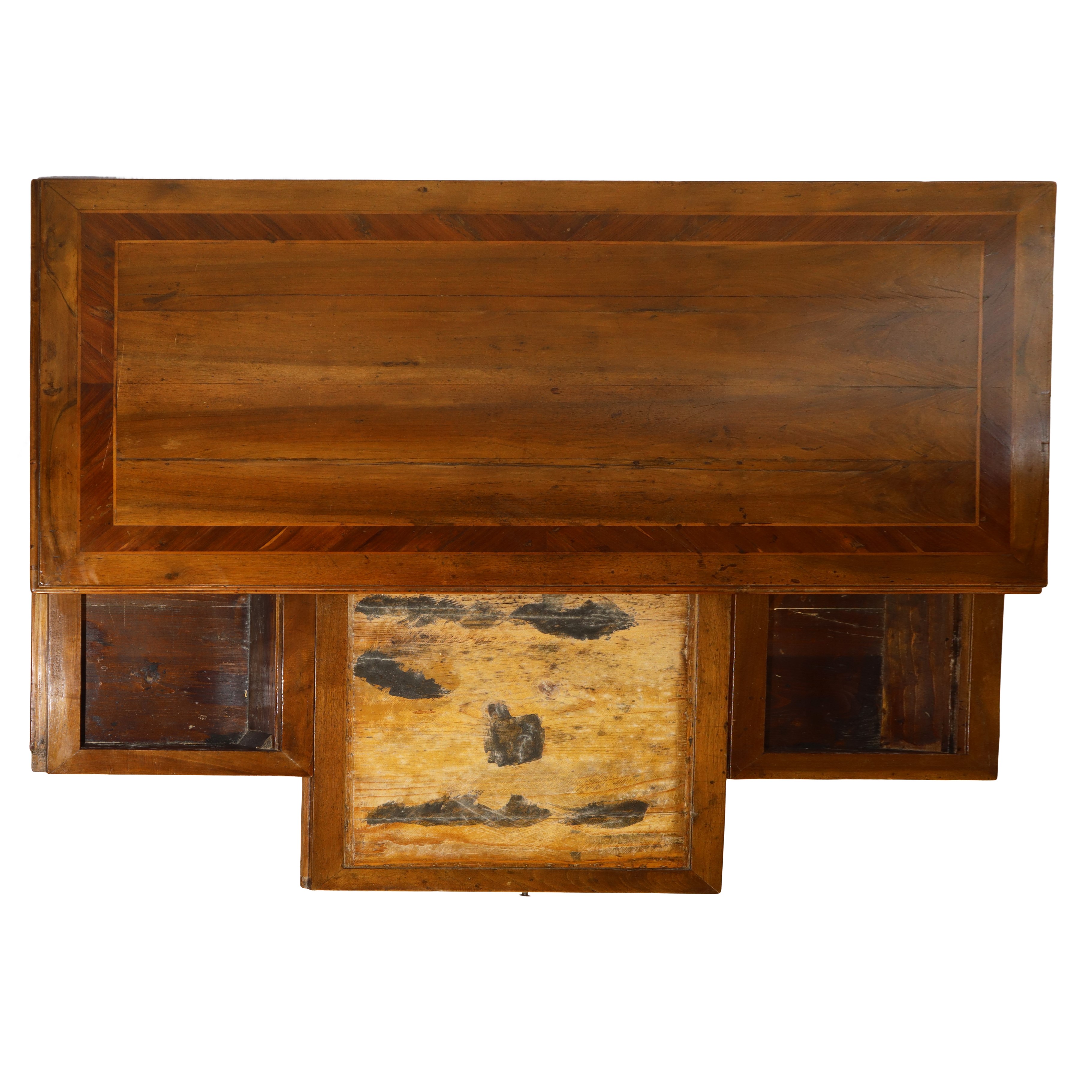 Scrittoio in Legno di Noce e Inserti in Palissandro con Piano Superiore a Scorrimento e Scomparto...