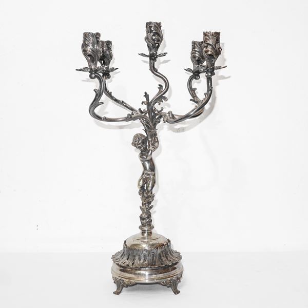 Argento Enrico Goretta Alessandria - Candelabro a 5 fiamme in argento 800