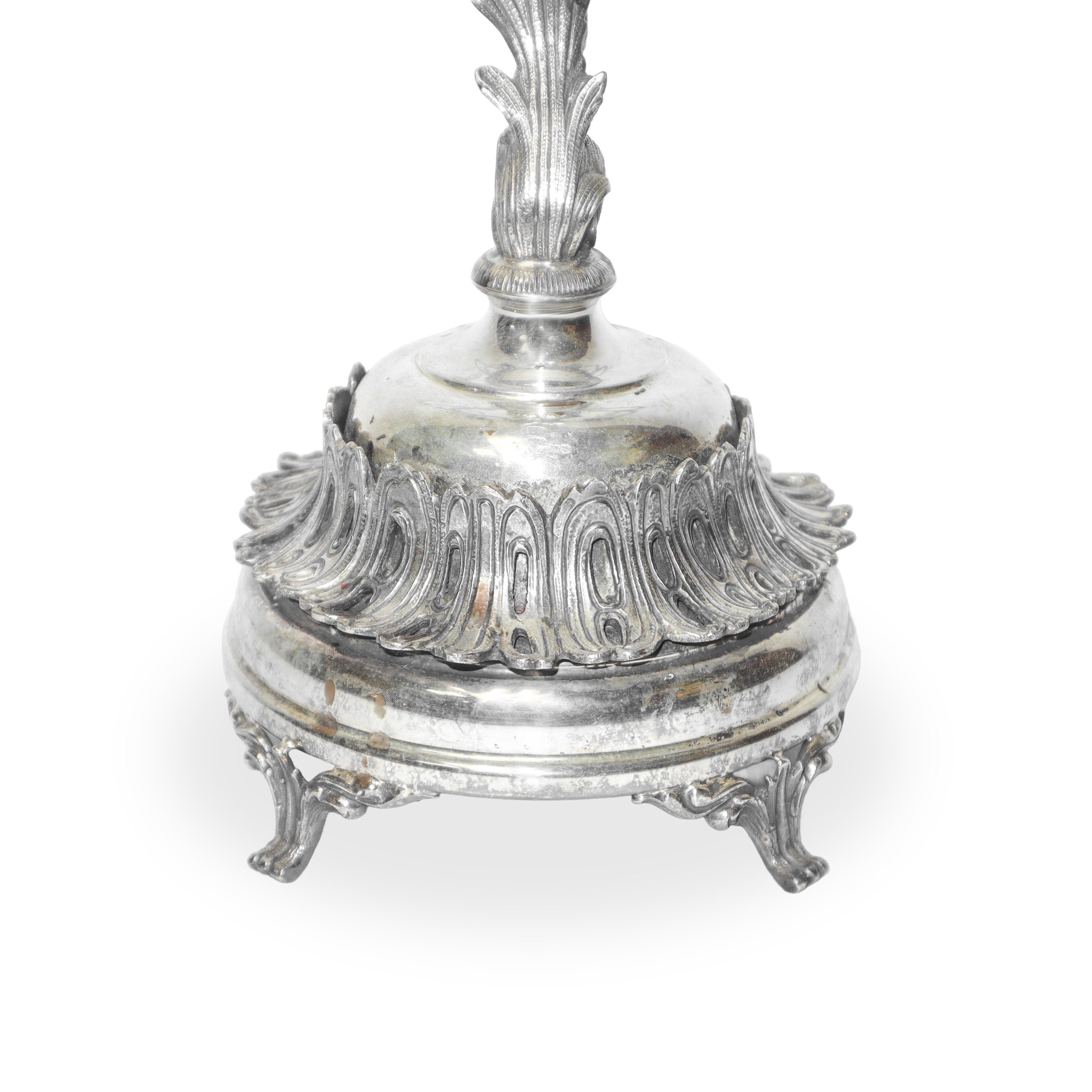 Candelabro a 5 fiamme in argento 800