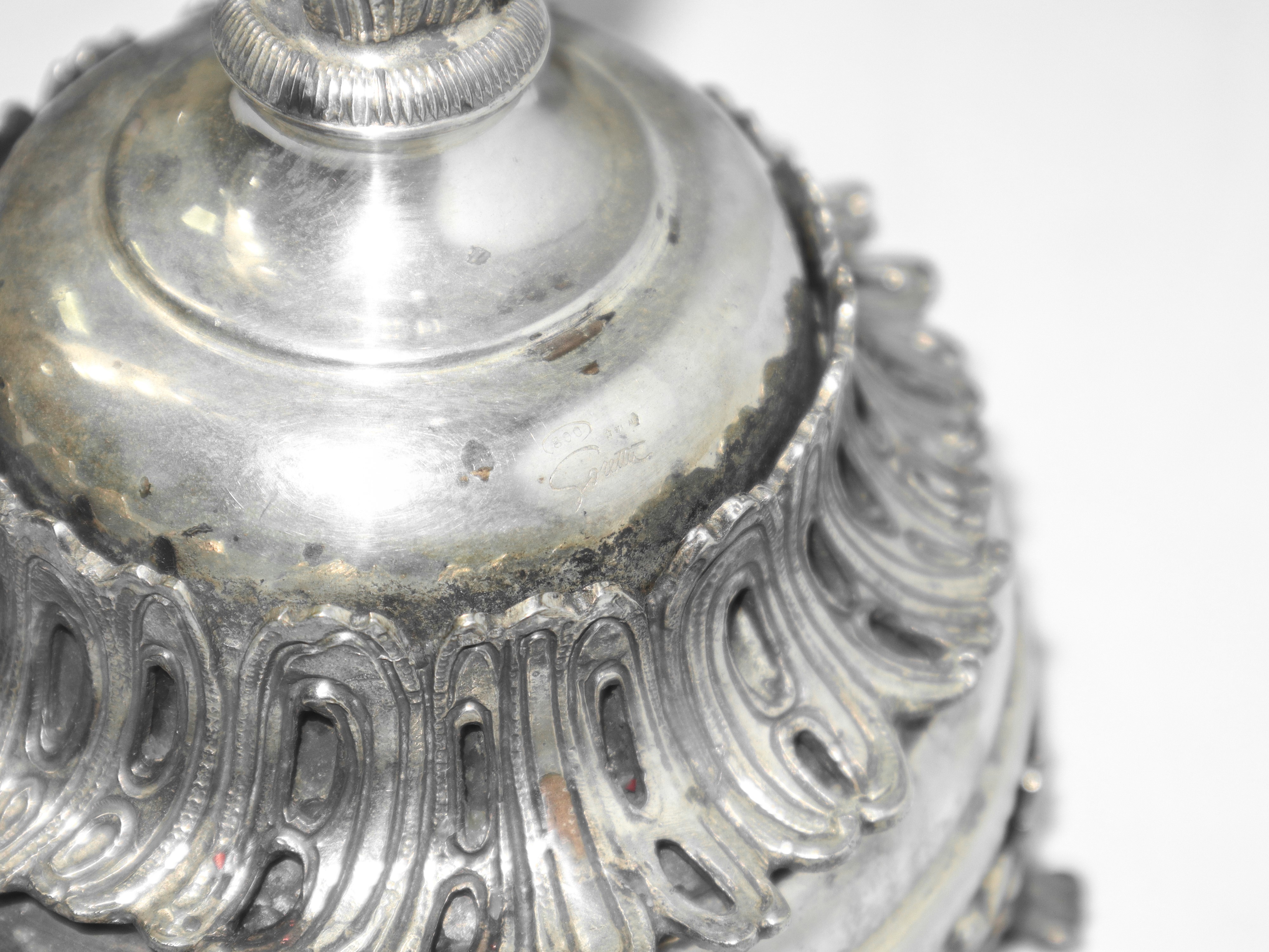 Candelabro a 5 fiamme in argento 800