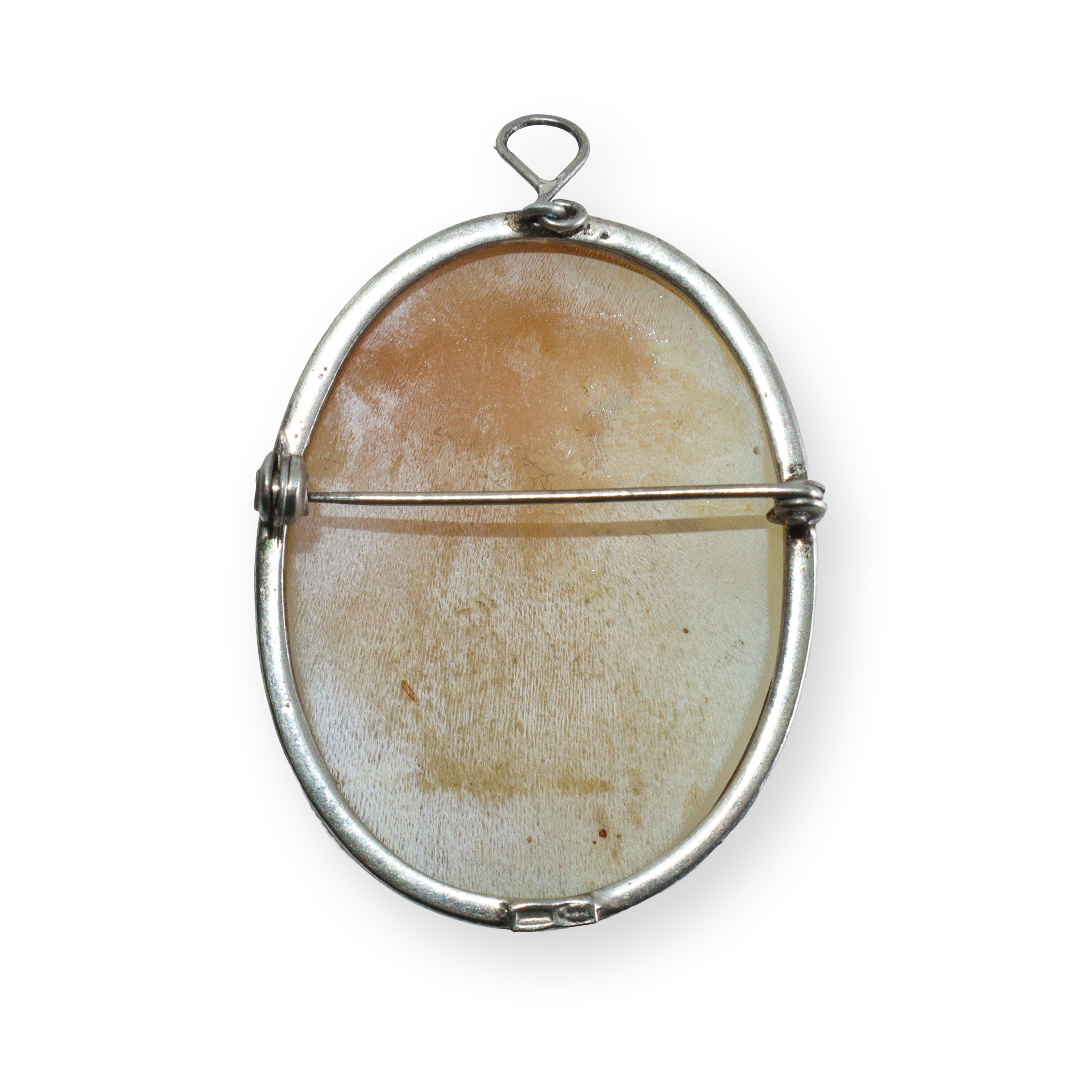 Spilla/pendentif in argento con cameo