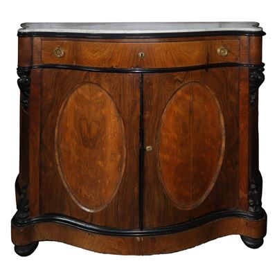 Credenza Bassa con Piano in Marmo