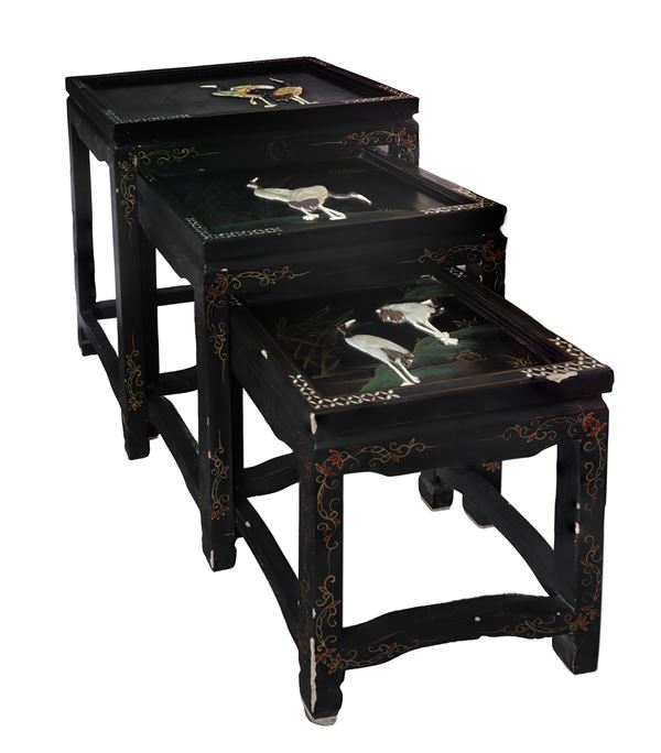No. 3 Chinese tables with mother-of-pearl inlays