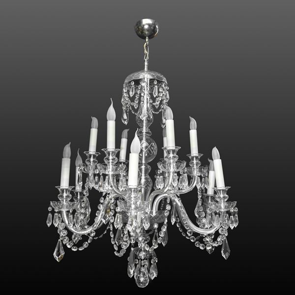 Bohemian glass chandelier with sparkles