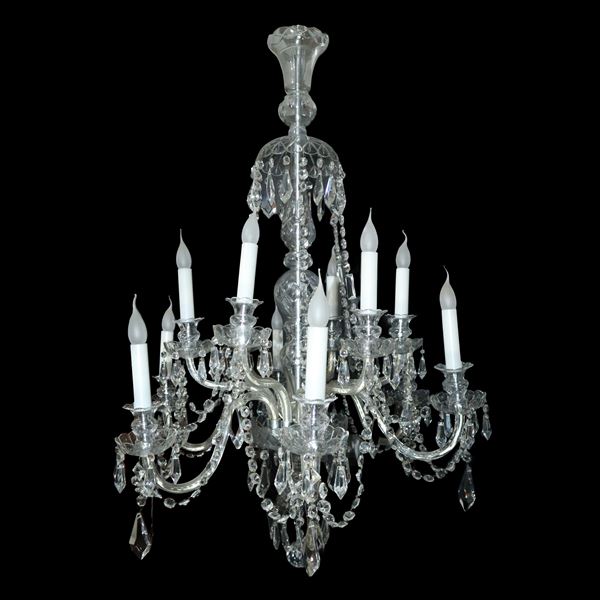 Bohemian glass chandelier with sparkles
