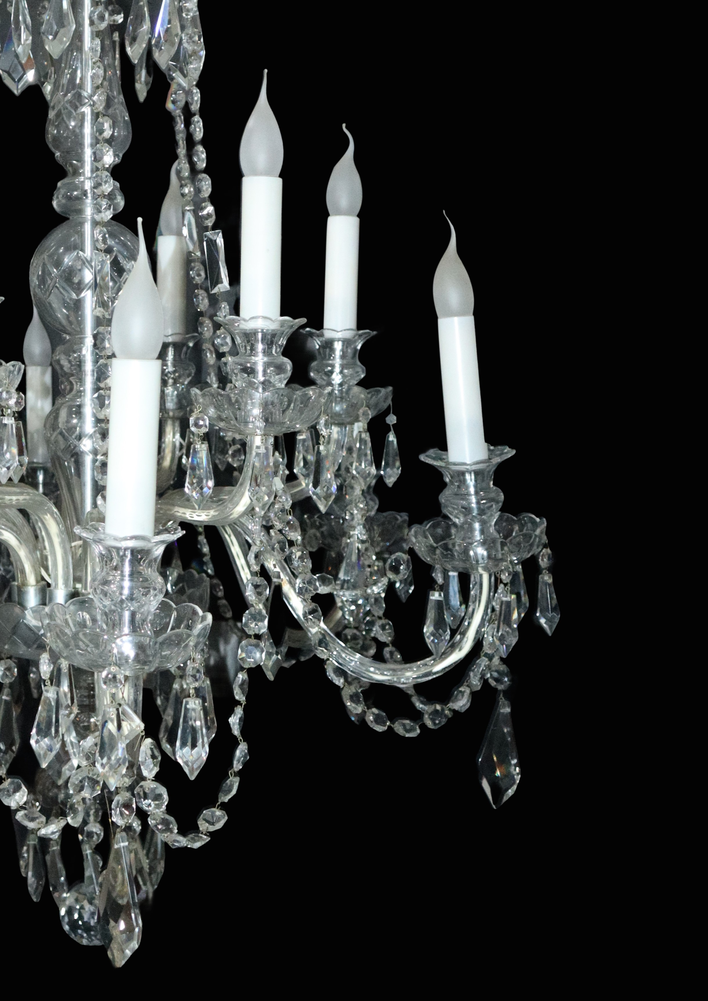 Lampadario in vetro di Boemia con brindoli