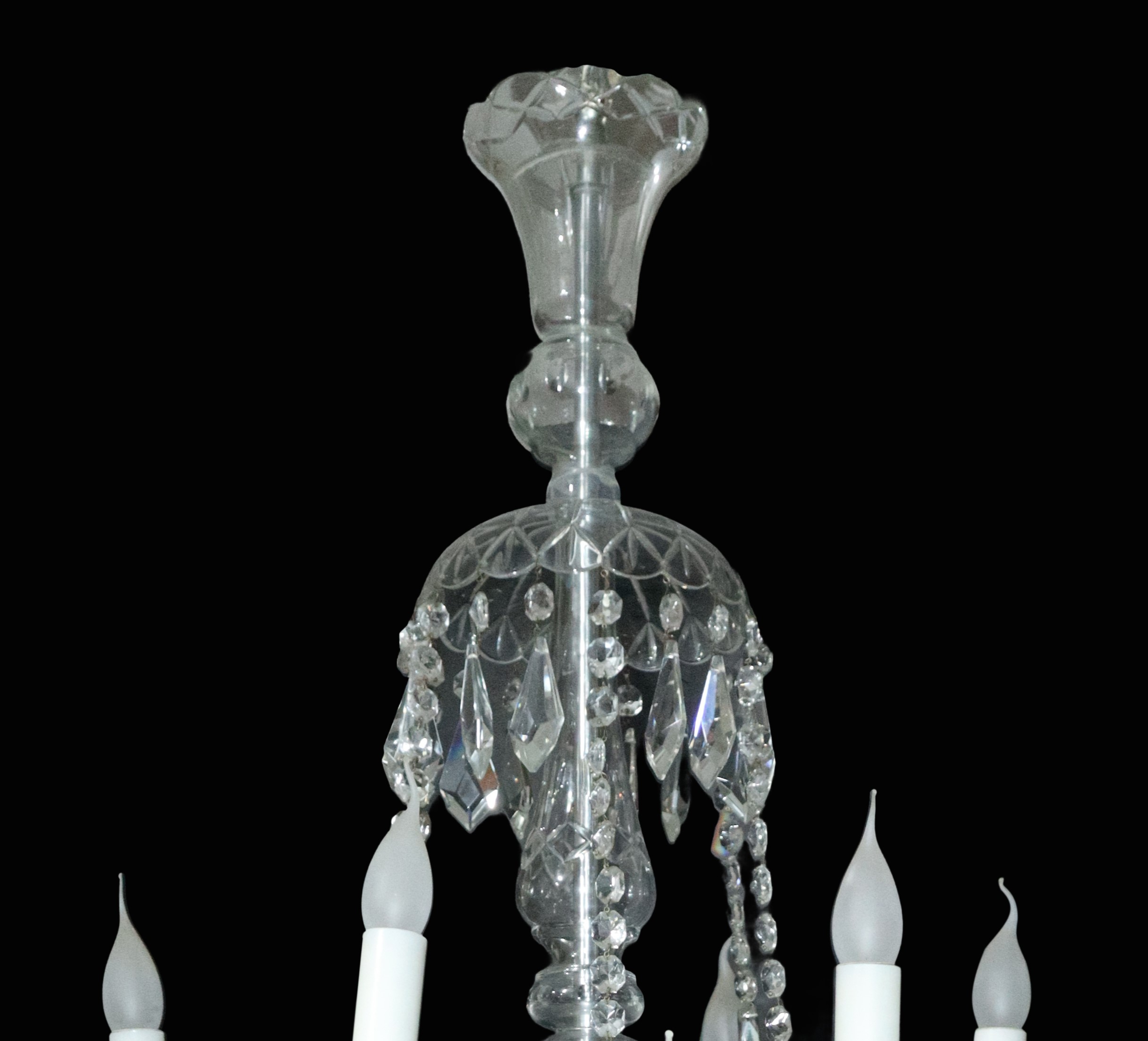 Lampadario in vetro di Boemia con brindoli