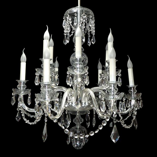 Bohemian glass chandelier with sparkles