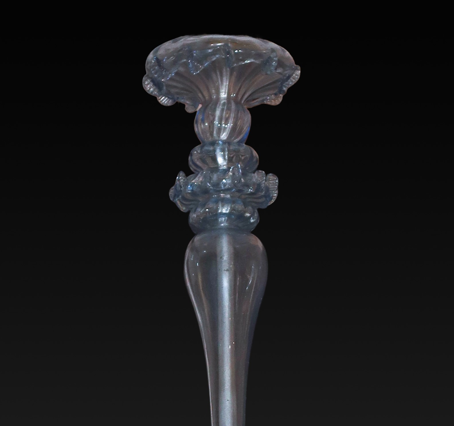 Lampadario a 4 Luci in Vetro di Murano Azzurro
