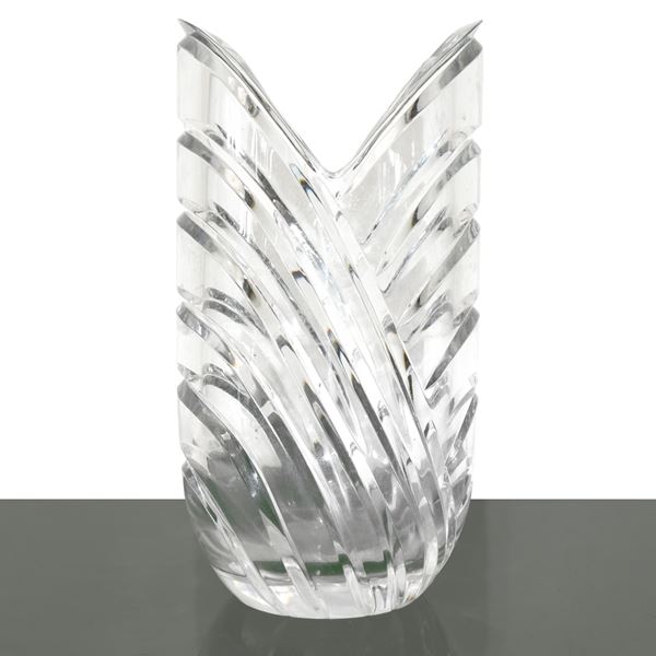 Crystal vase, carved
