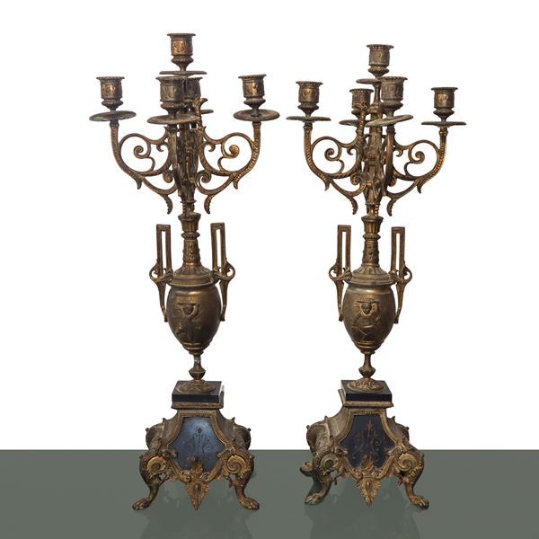 Coppia di candelabri a 5 luci