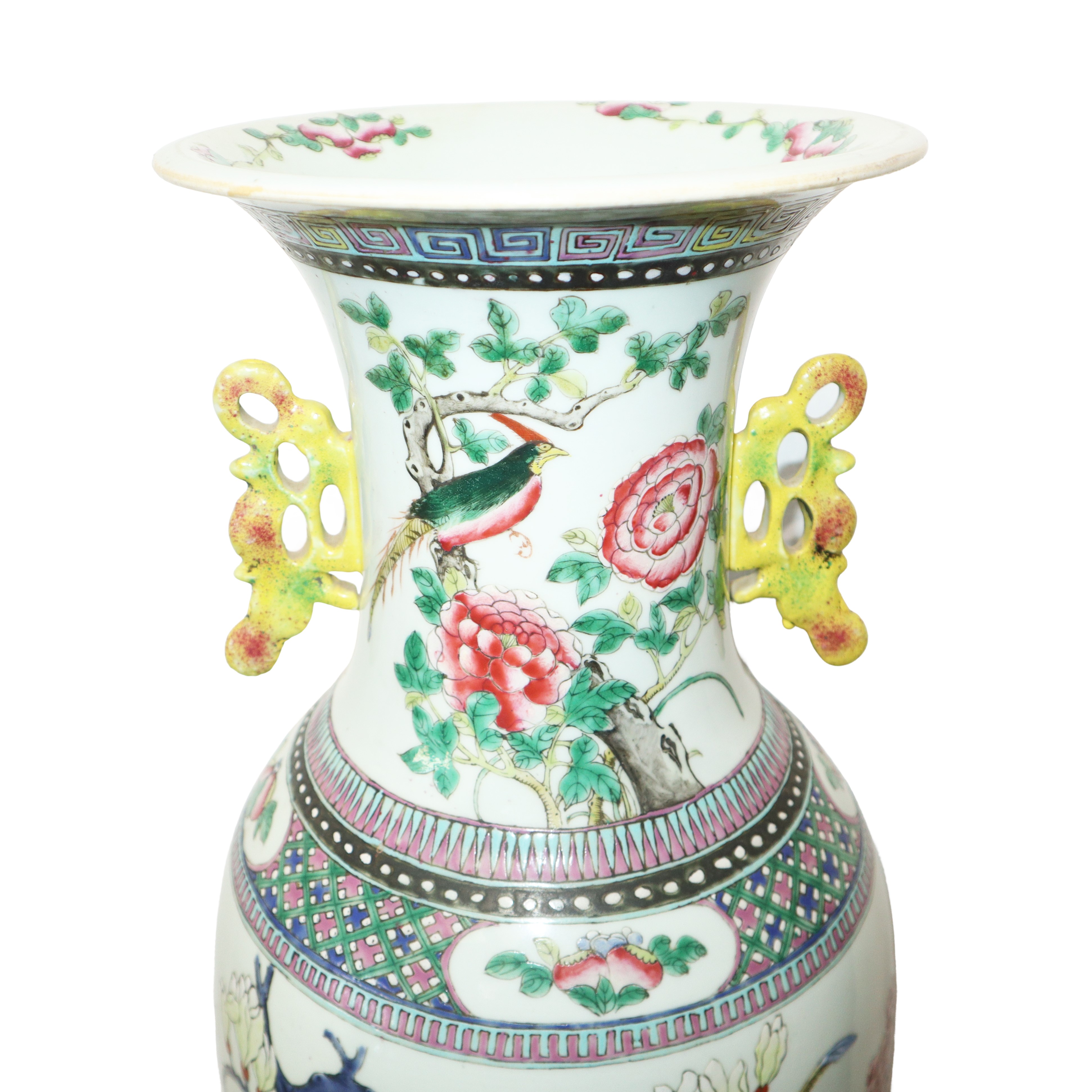 Vaso Cinese in Porcellana con Motivi Floreali