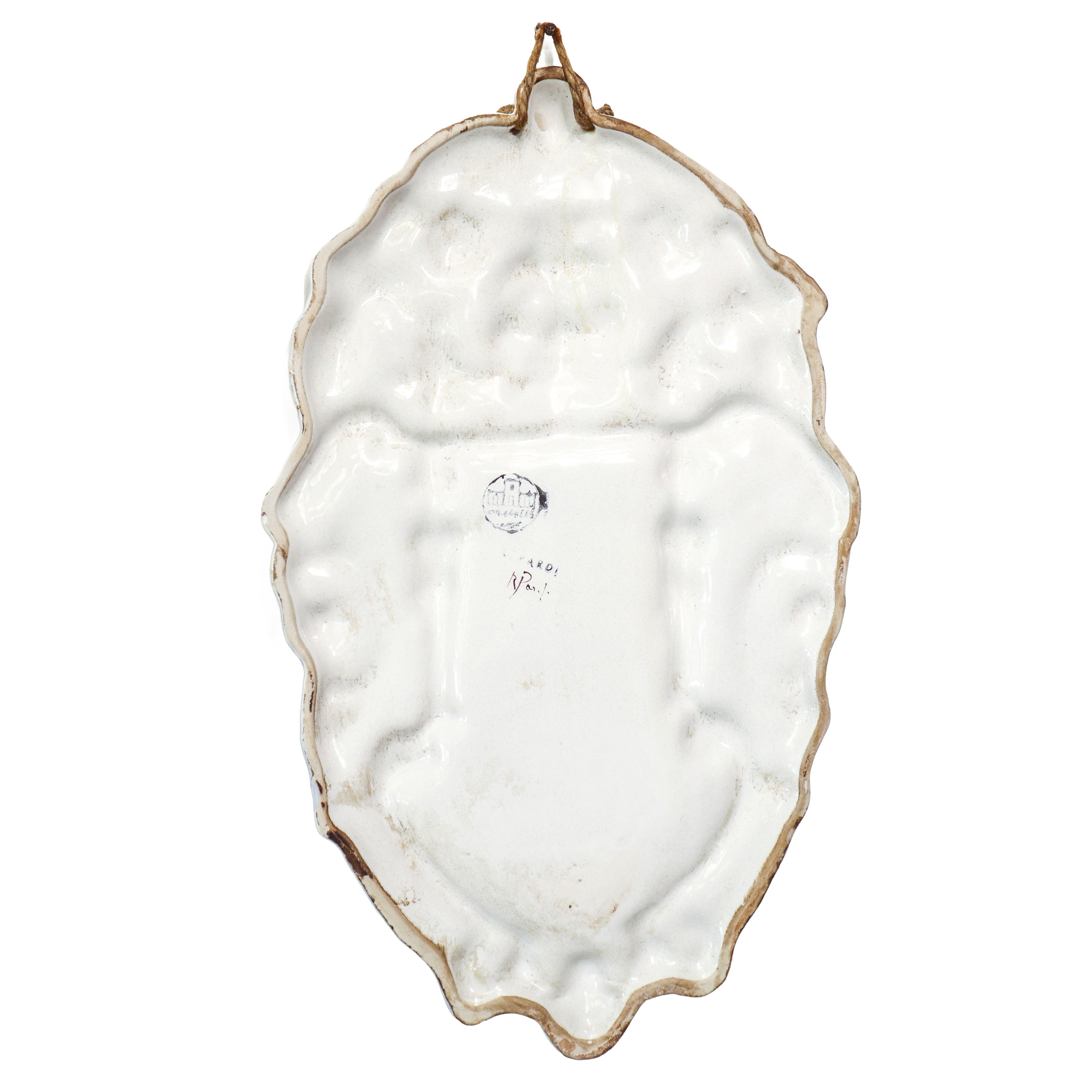 Acquasantiera in maiolica Castelli