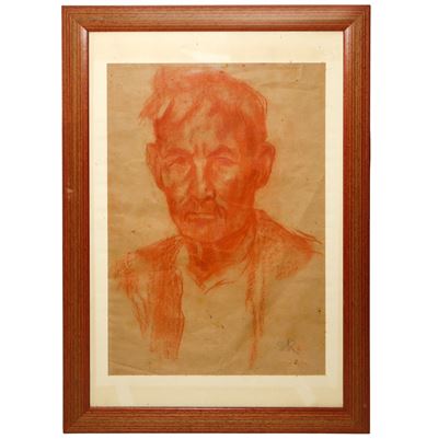 Autoritratto, sanguigna su carta