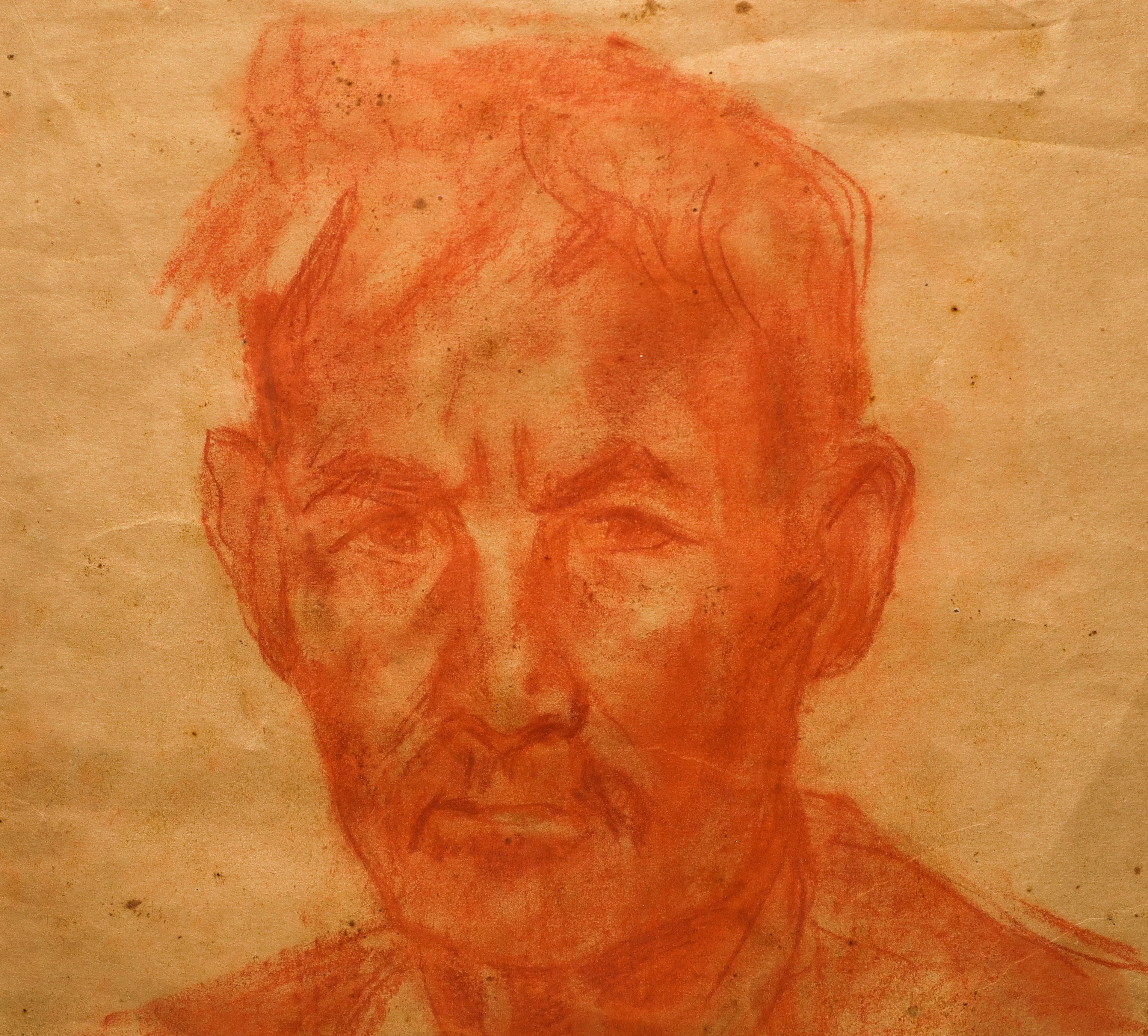 Elio Romano - Autoritratto, sanguigna su carta