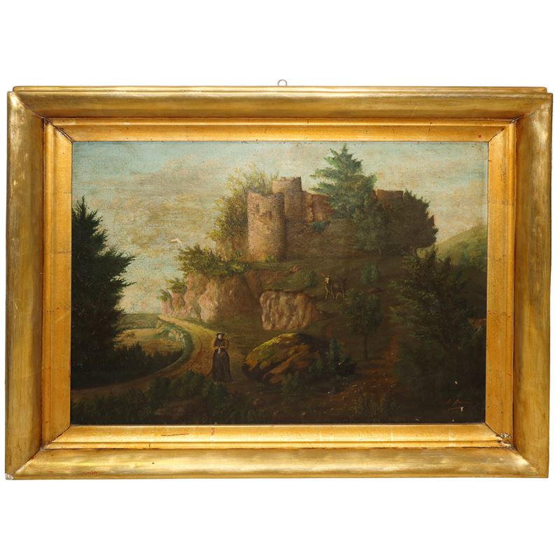 Paesaggio con castello