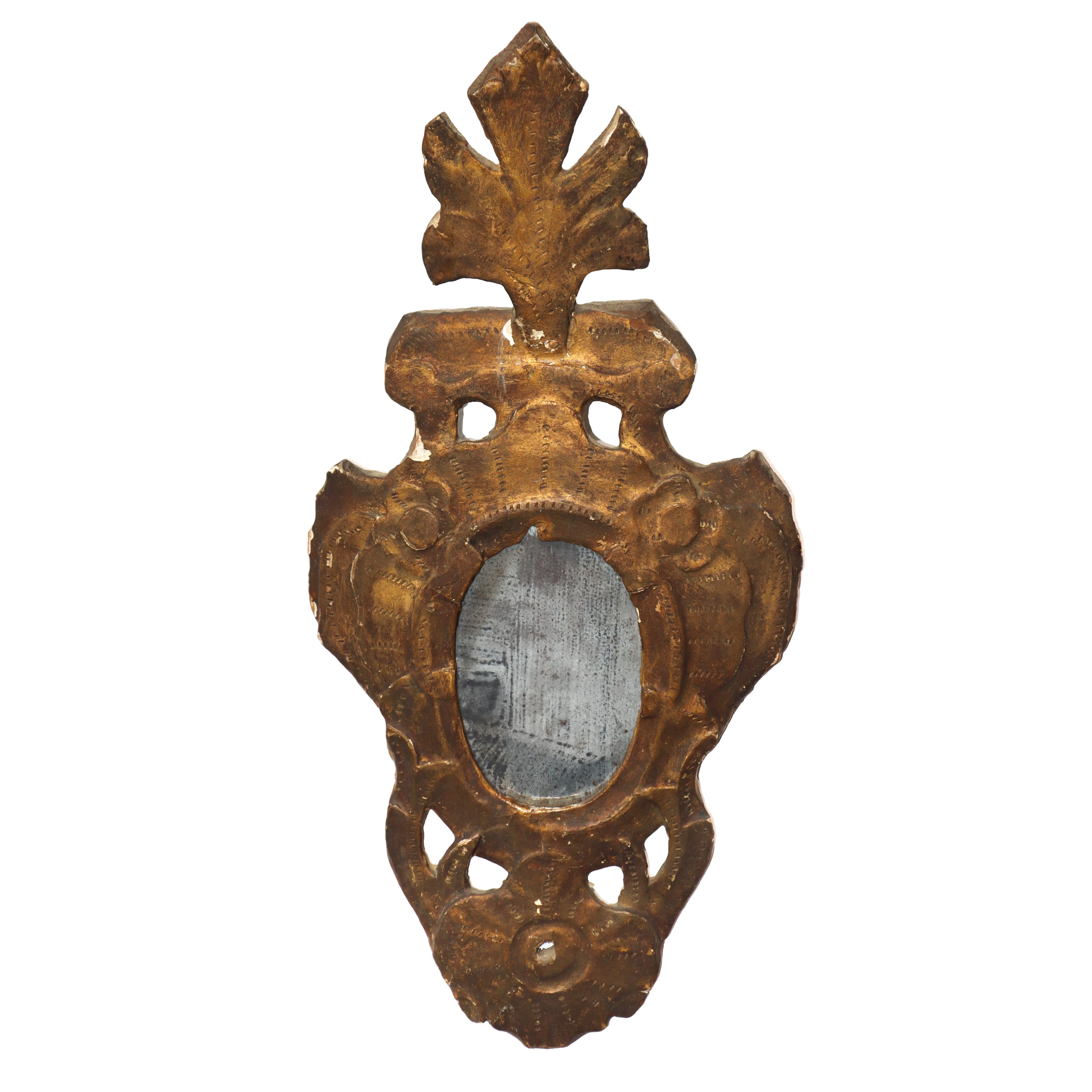 Coppia di specchiere in legno dorato del XVIII secolo