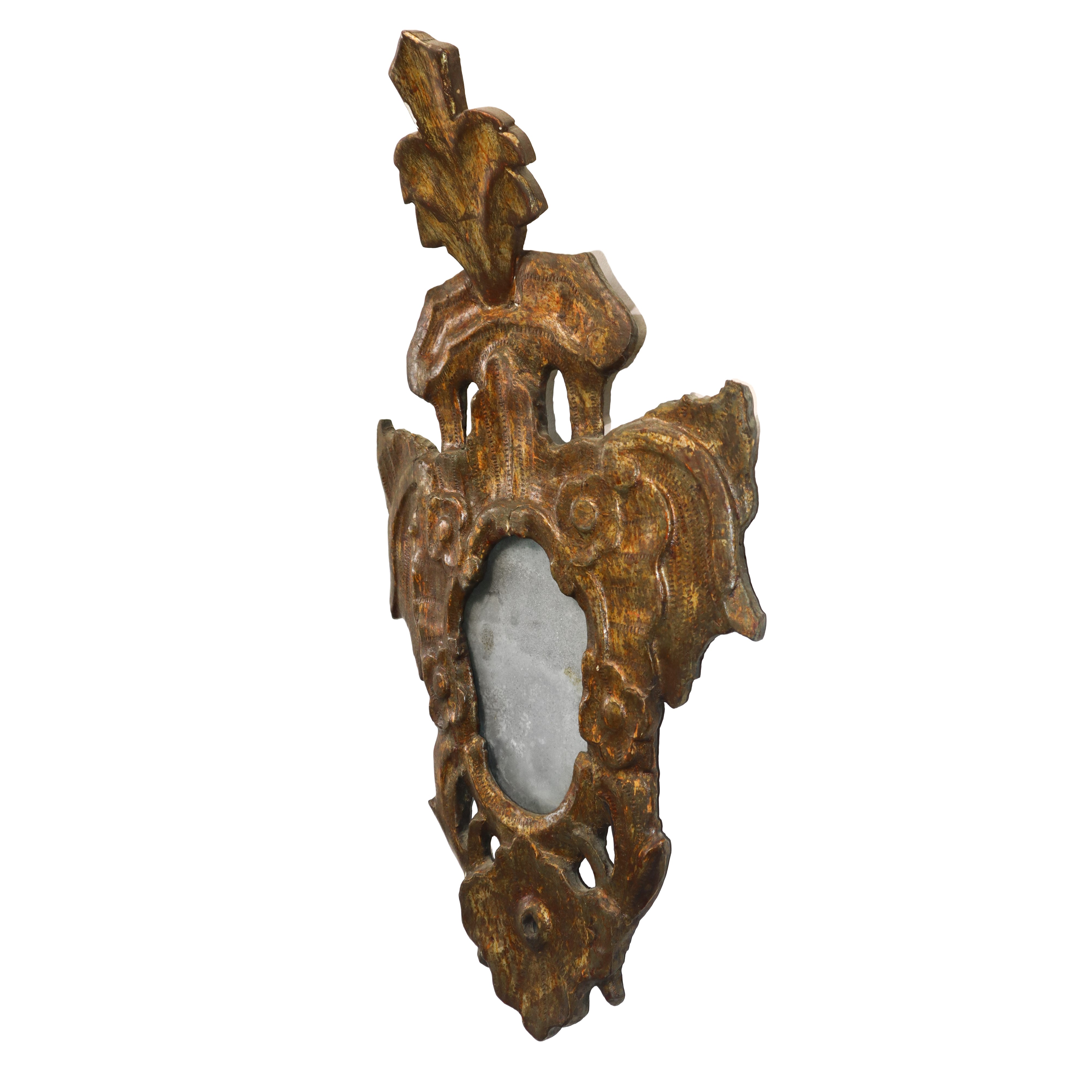 Coppia di specchiere in legno dorato del XVIII secolo