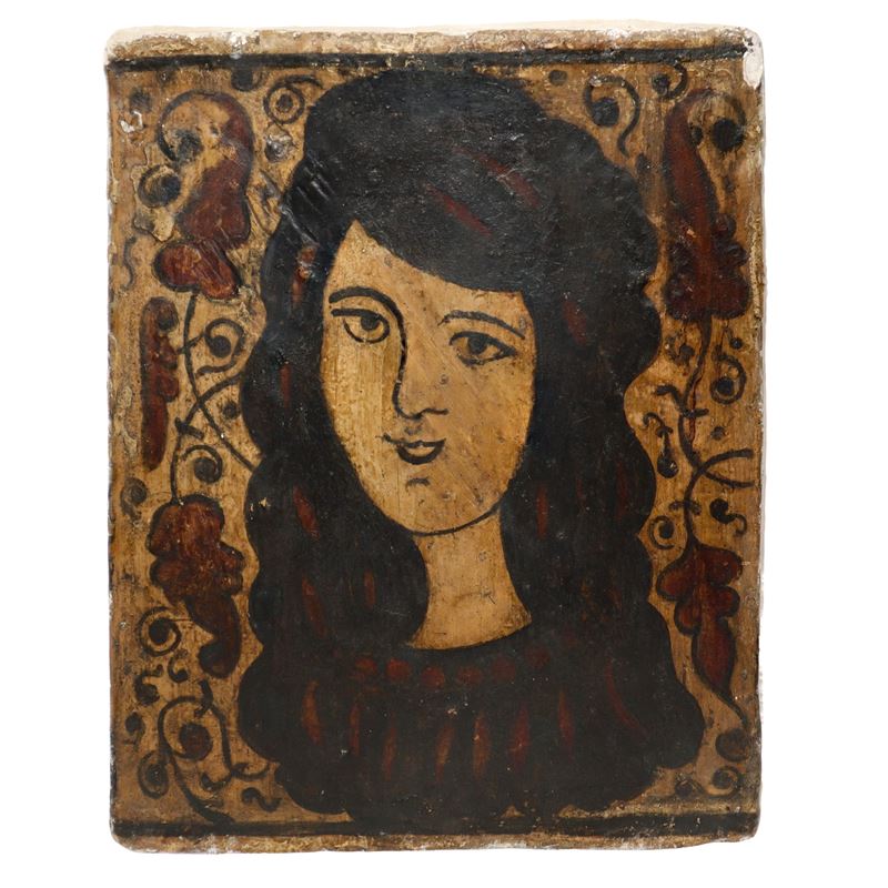 Placca Socarrat Valenziano in argilla cotta raffigurante Donna