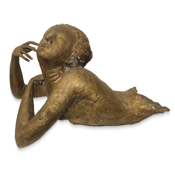 Giordano  Salvo - Reclining Woman, bronze sculpture