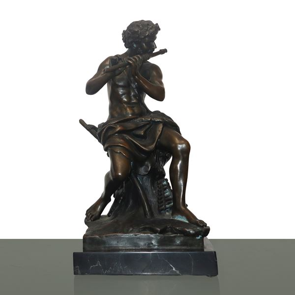 Antoine Coysevox,Barbedienne Fondeur - Fauno suonatore di flauto 
