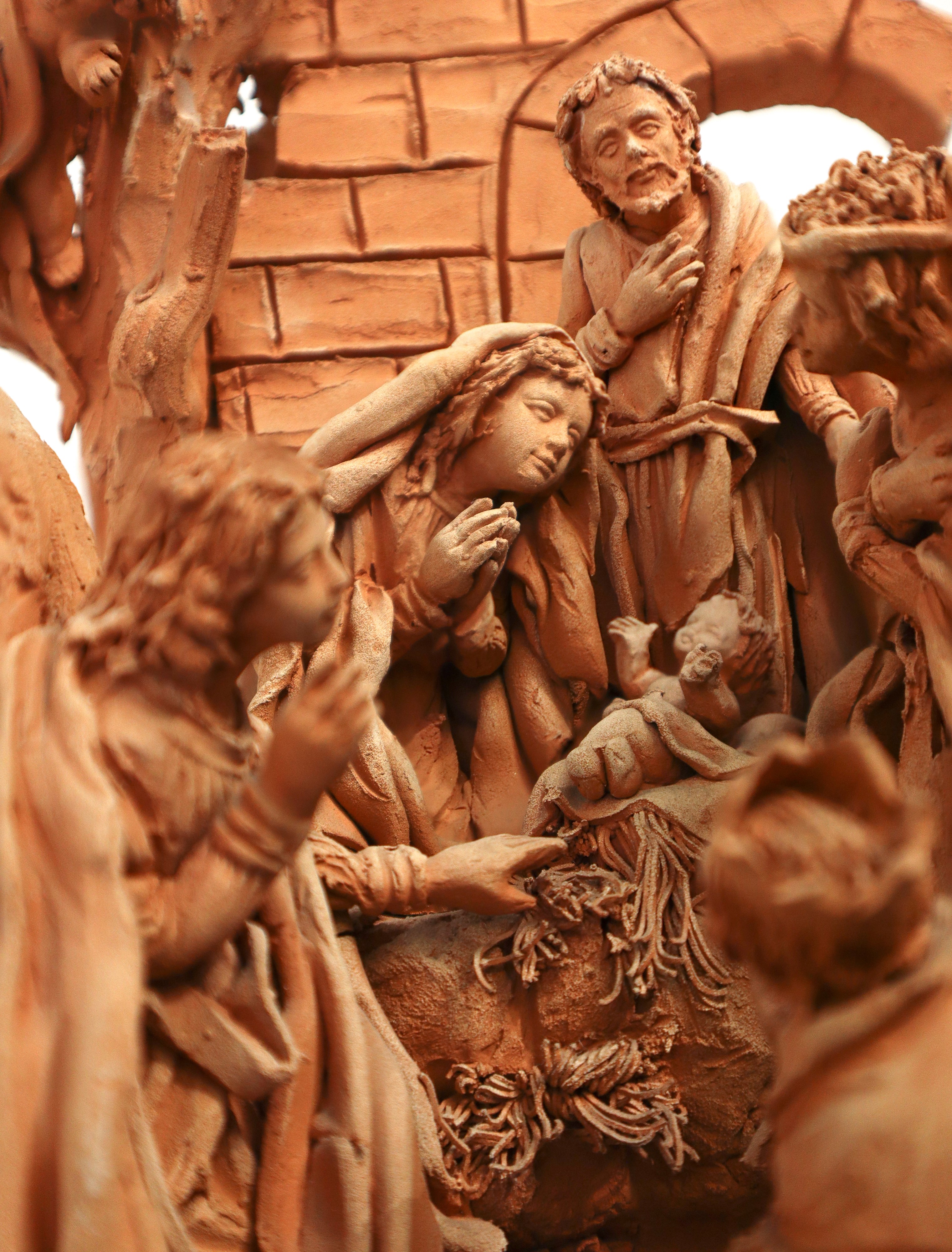 Presepe in terracotta monocroma