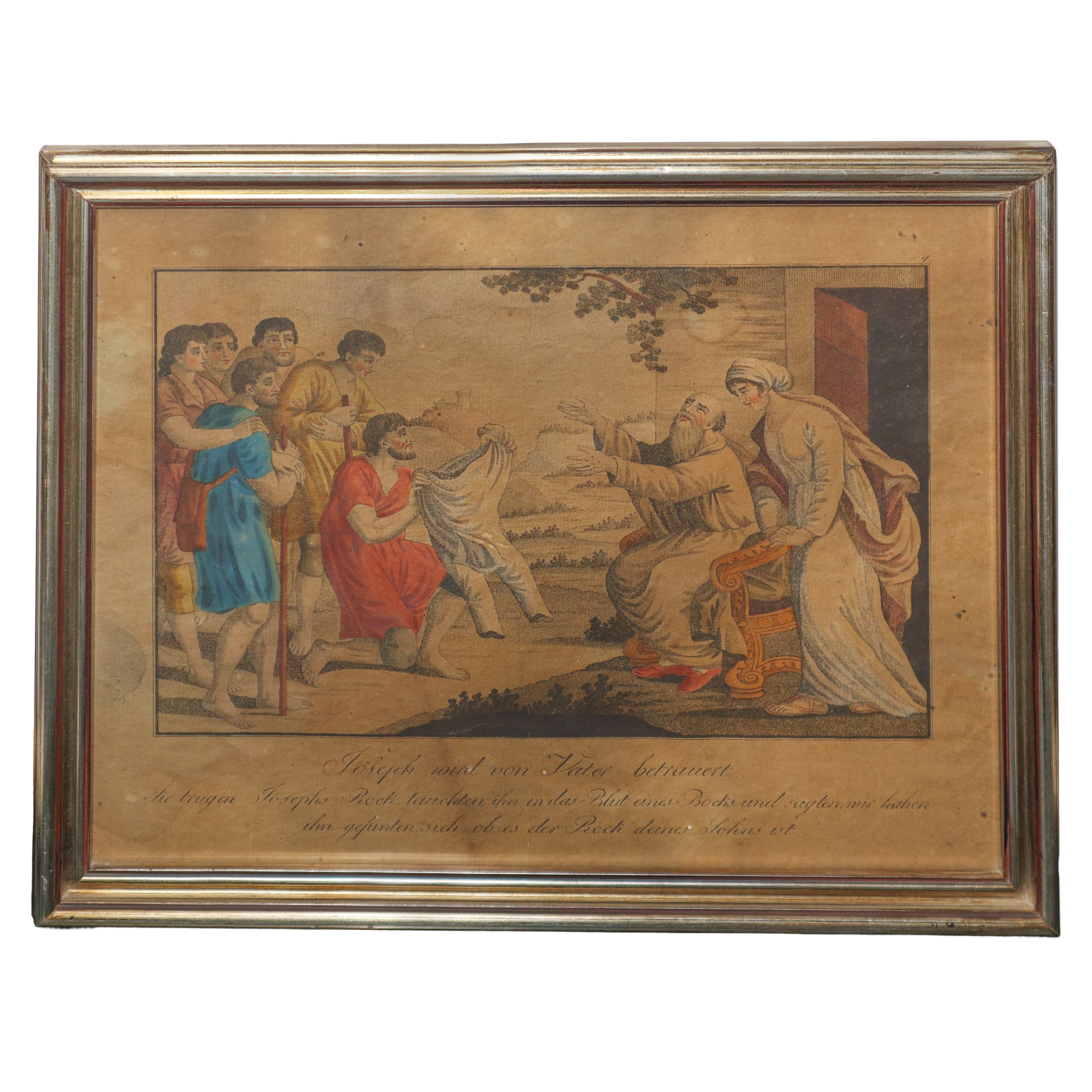 Johann Sebastian Leitner - Stampe policrome con scene bibliche della vita di Giuseppe, XVIII seco...
