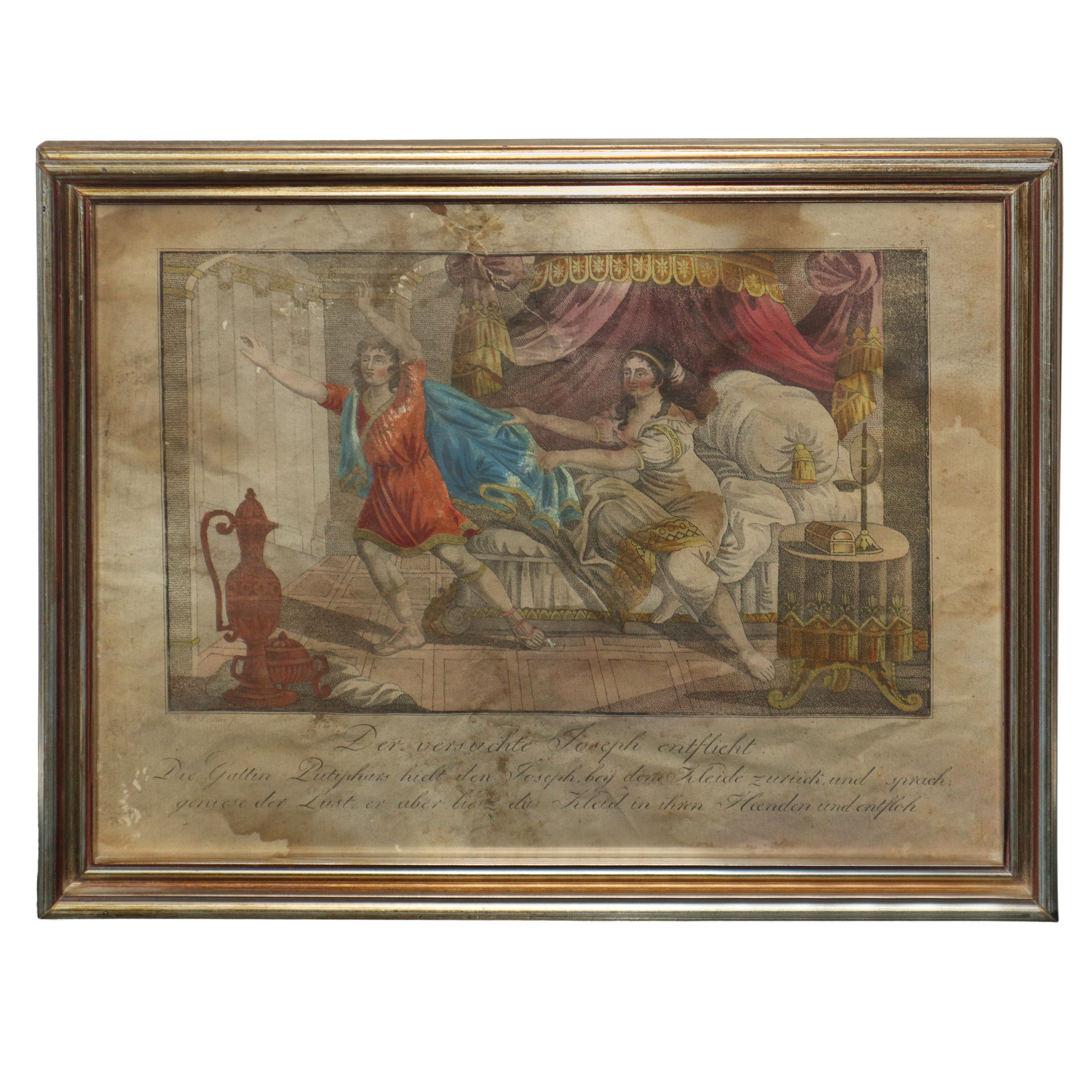 Johann Sebastian Leitner - Stampe policrome con scene bibliche della vita di Giuseppe, XVIII seco...