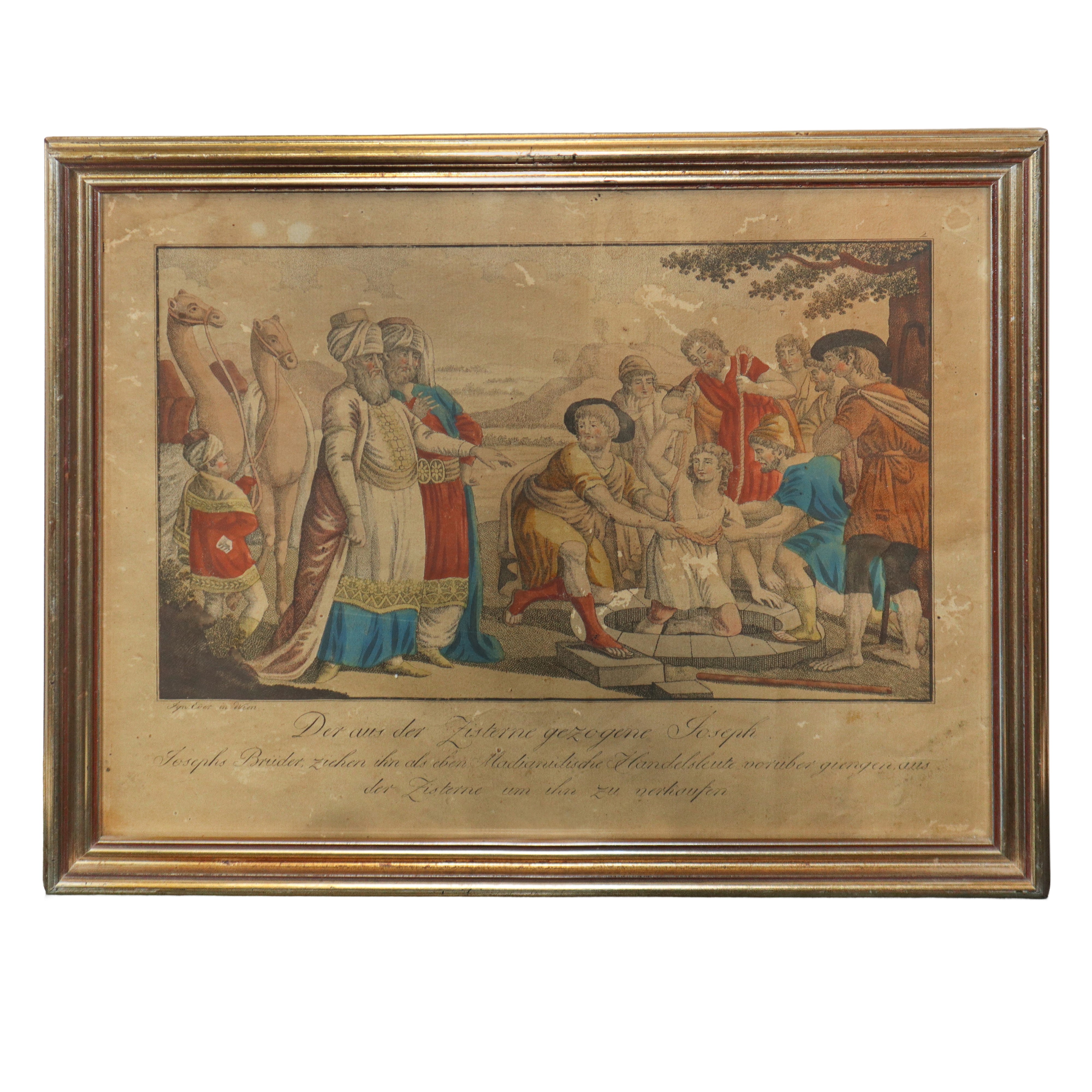 Johann Sebastian Leitner - Stampe policrome con scene bibliche della vita di Giuseppe, XVIII seco...