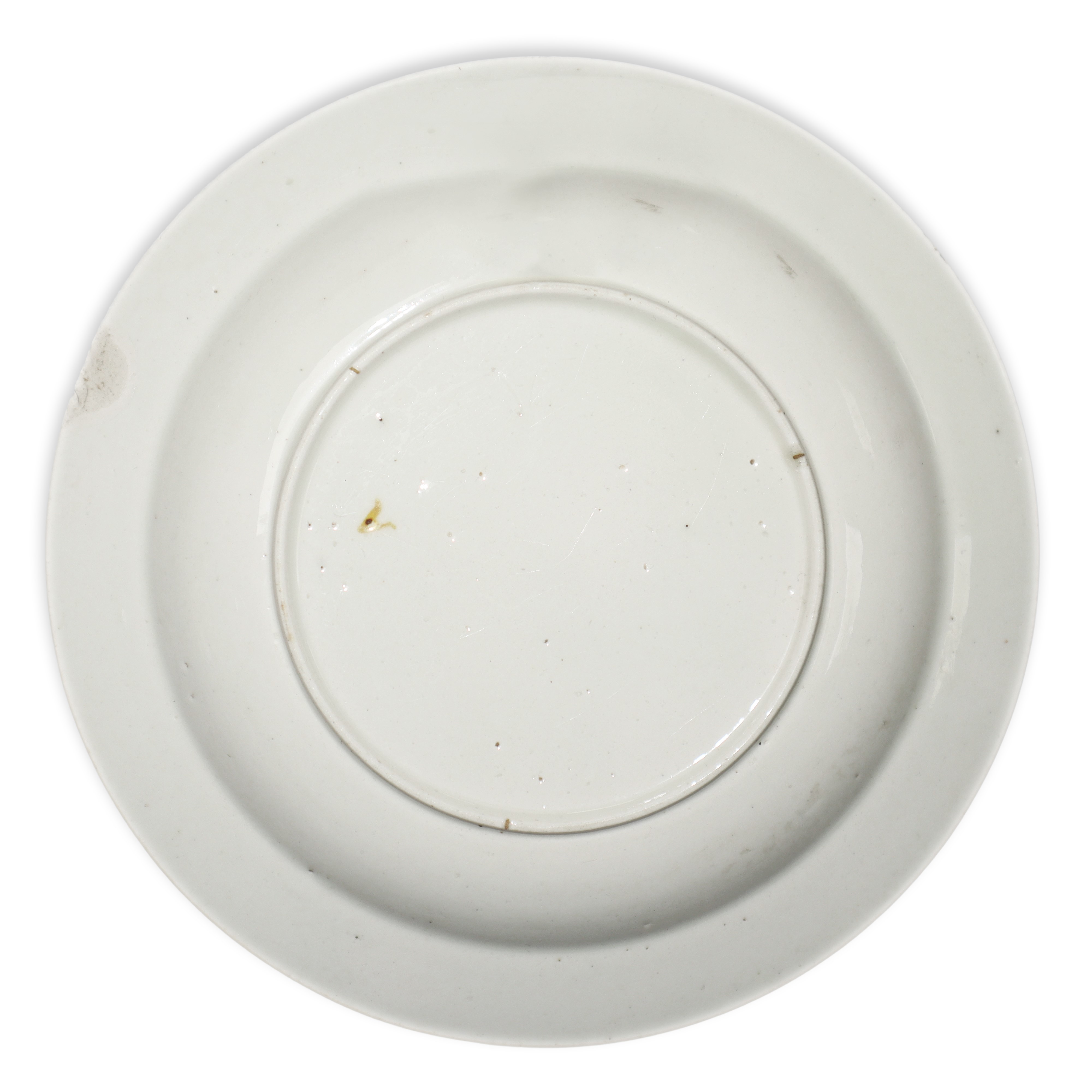 Piatto in Ceramica di Alcora con Decori Floreali Giallo Ocra Lungo il Bordo