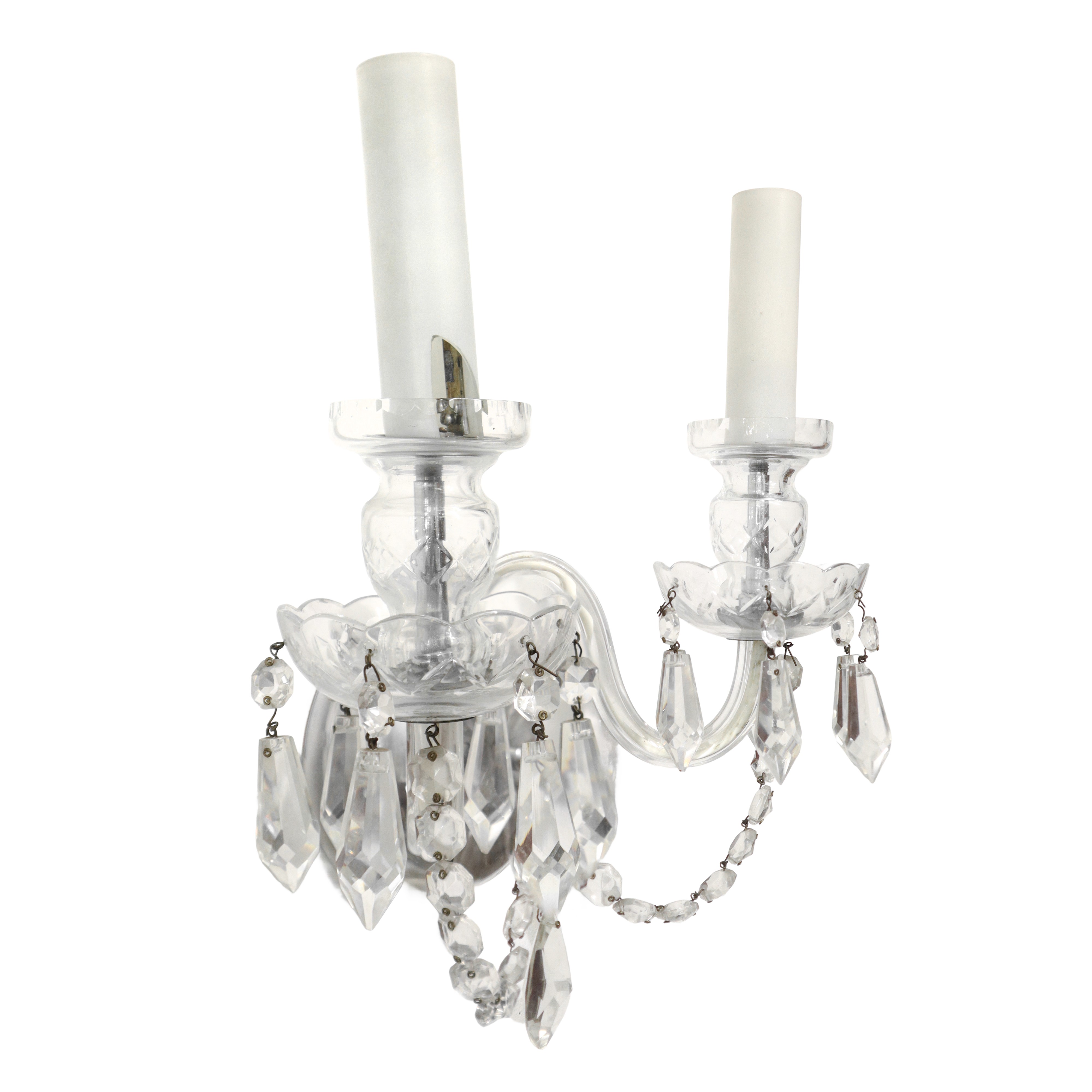 Applique a due luci in vetro di Boemia