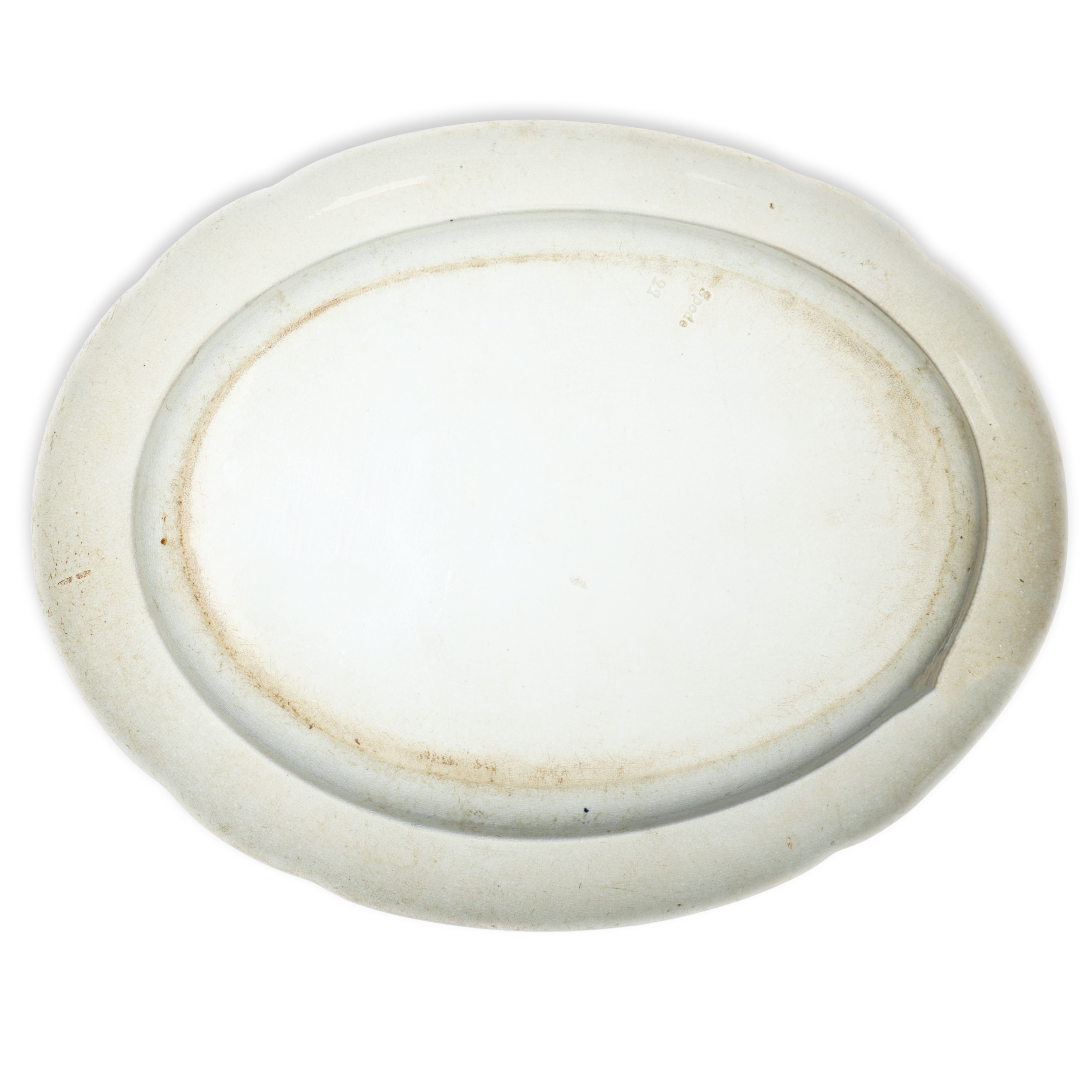 Piatto inglese ovale, collezione Wilde Rose, XIX secolo, ceramica blu e bianca