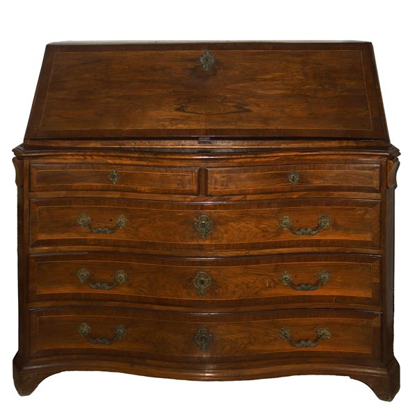 Solid wood drop-leaf desk